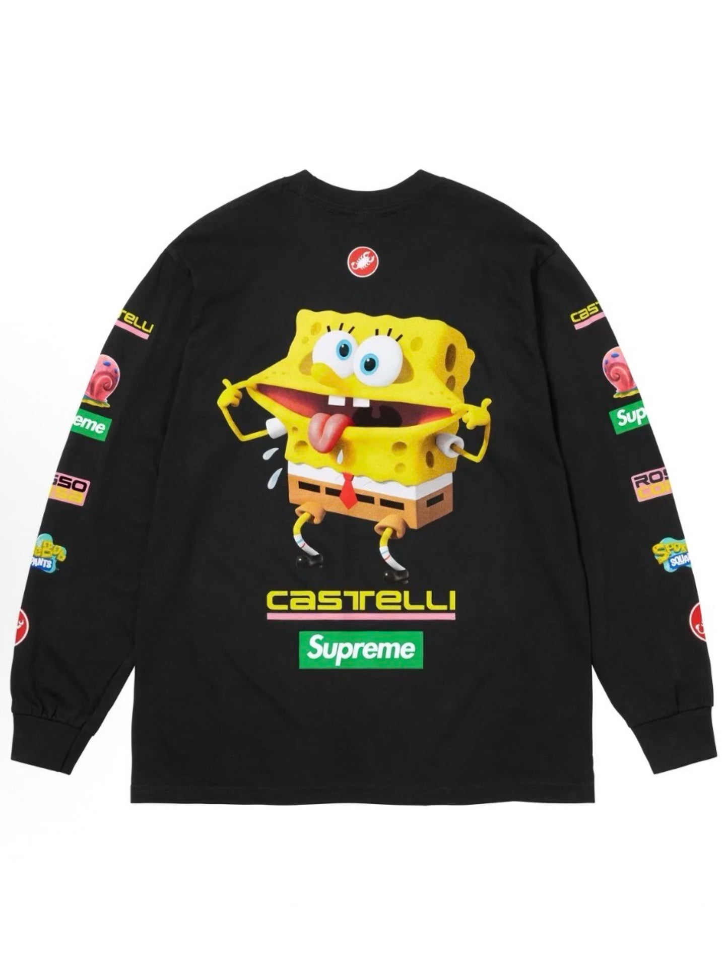 Supreme Spongebob Castelli Racing Long Sleeve LS Tee Black
