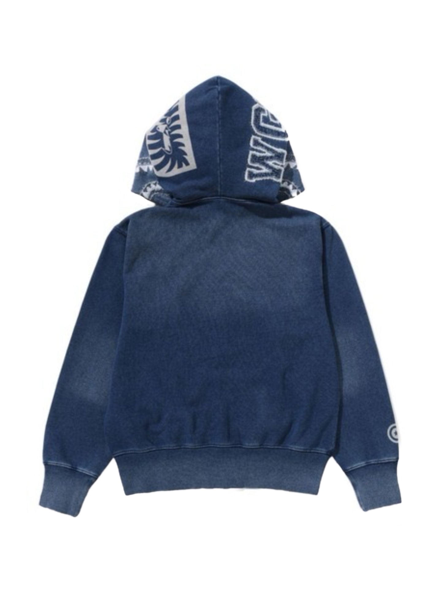 Bape Indigo Shark Full Zip Hoodie Ladies