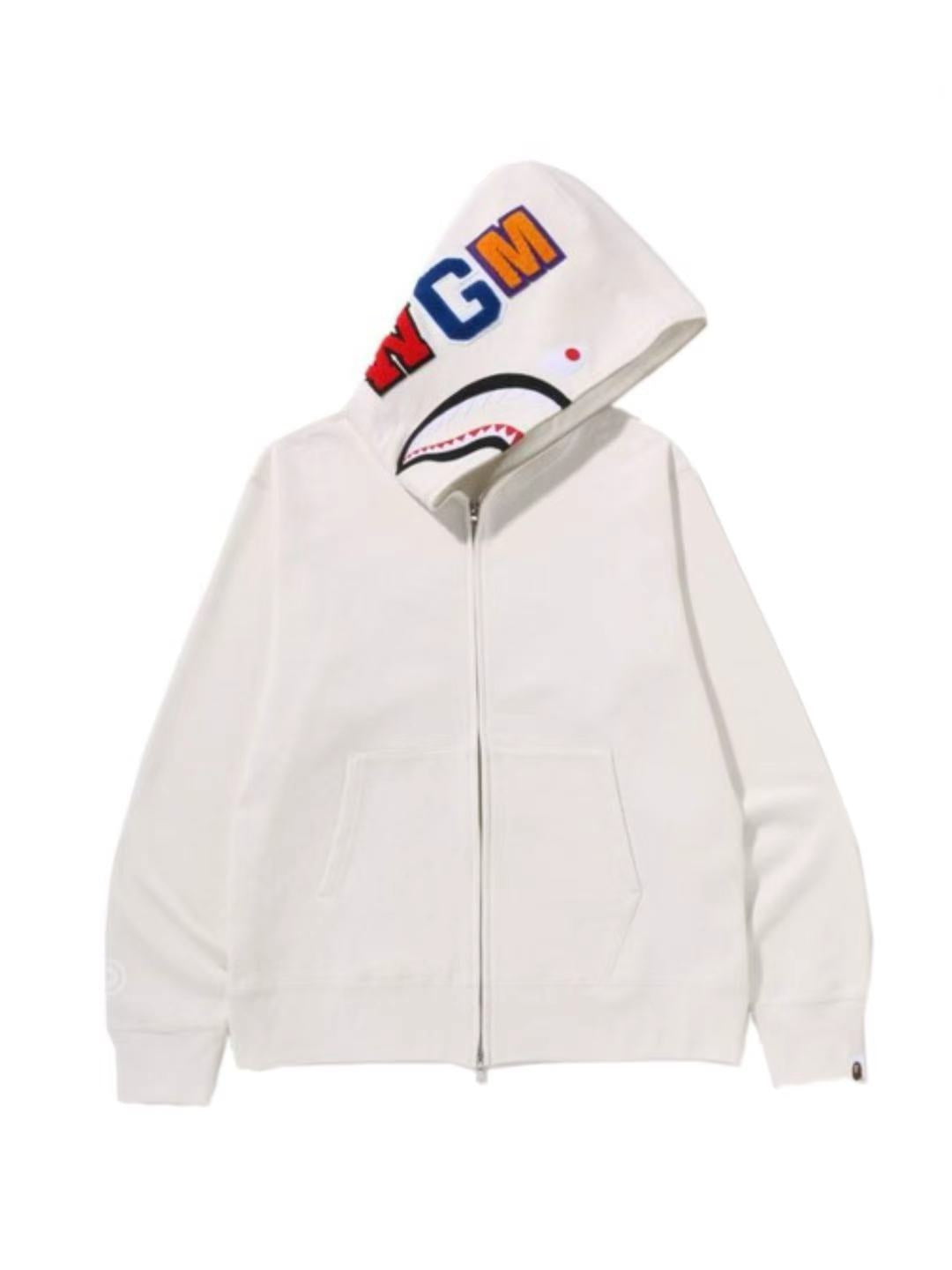 Bape Shark Full Zip Hoodie Ivory