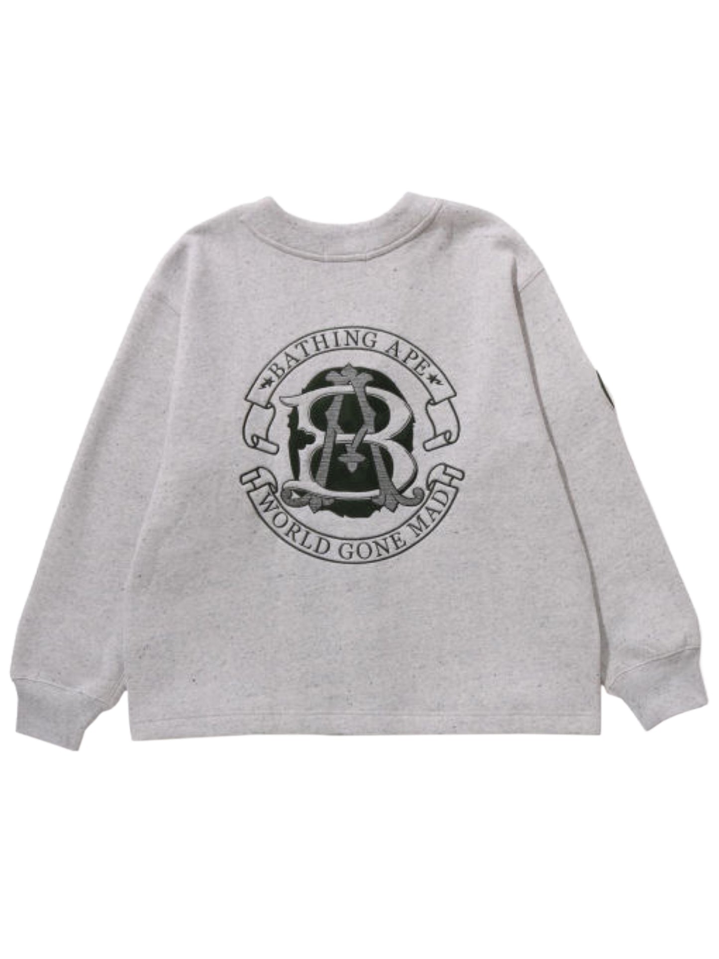A BATHING APE Bape College Badges Sweat Cardigan Grey