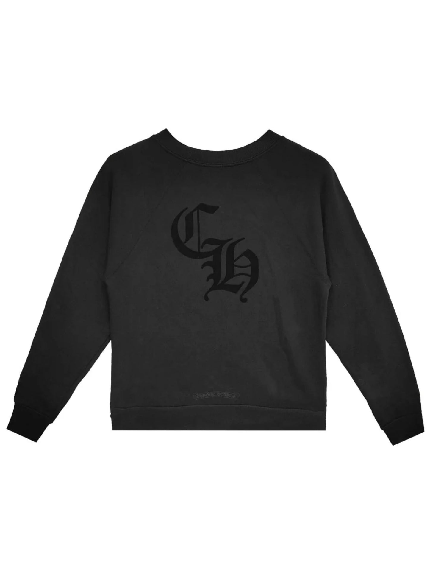 Chrome Hearts Triple Cross Front CH Letter Back Crewneck Black