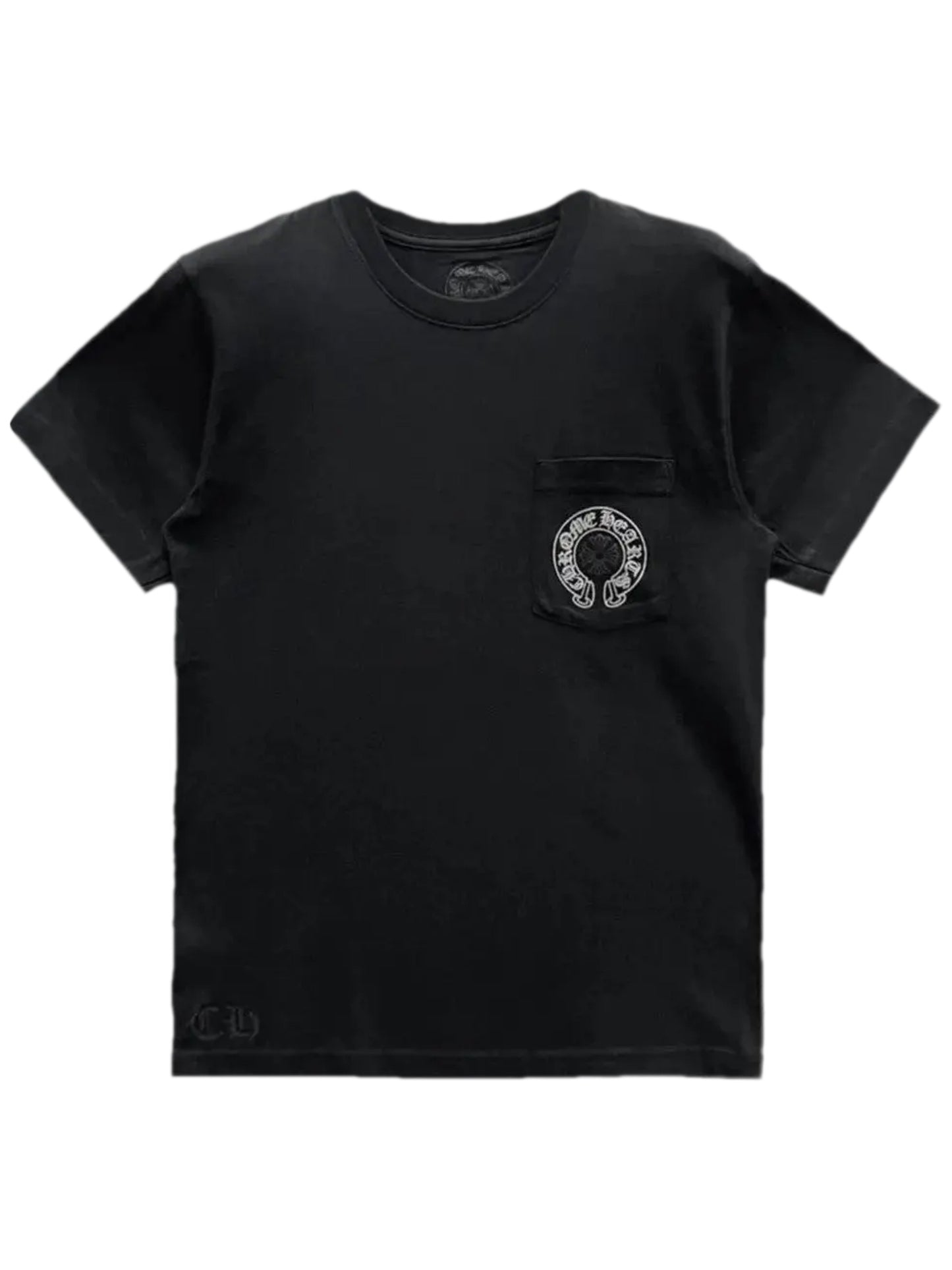 Chrome Hearts Las Vegas Anniversary Exclusive Silver Horseshoes Pocket Tee Black