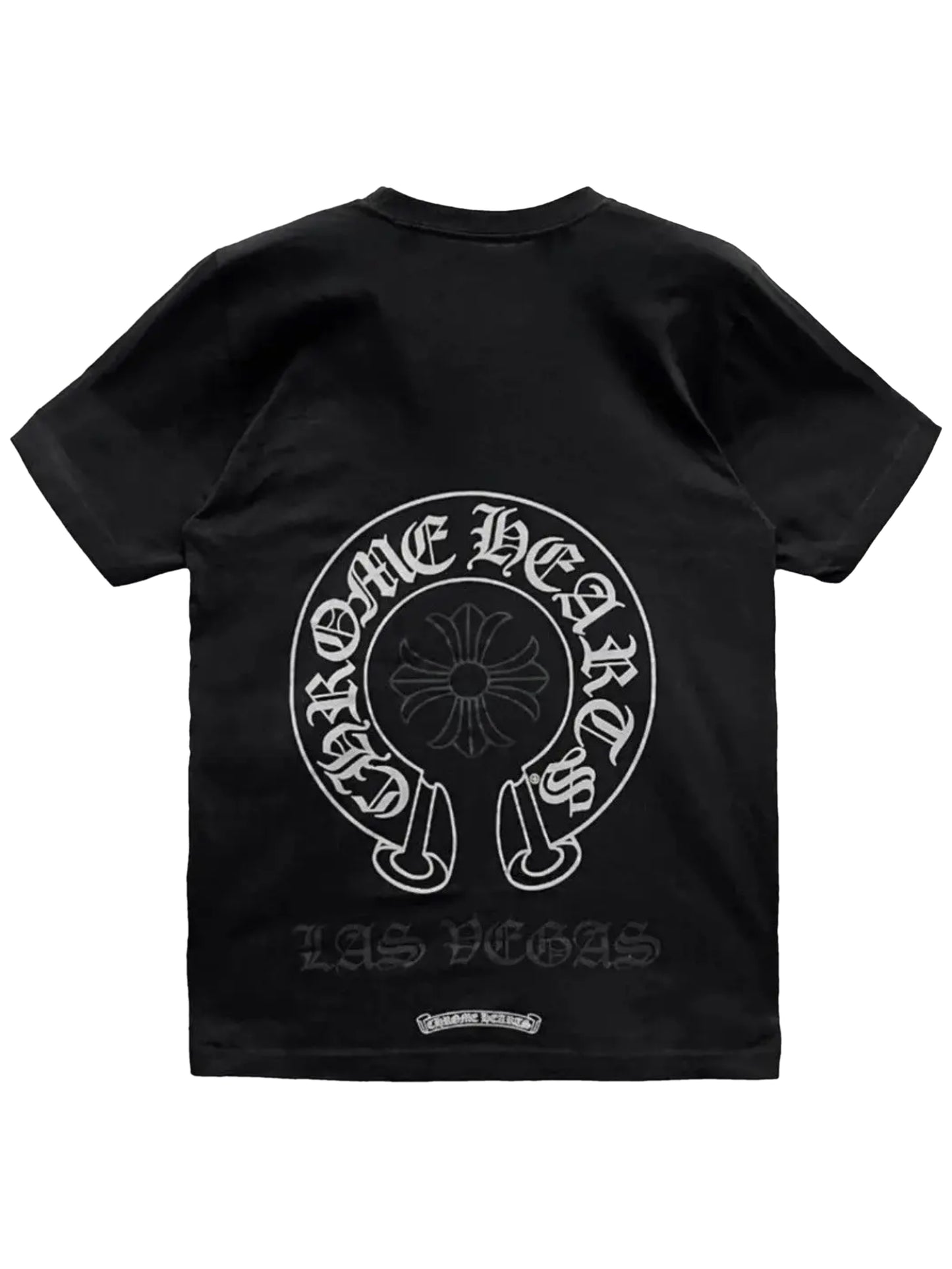 Chrome Hearts Las Vegas Anniversary Exclusive Silver Horseshoes Pocket Tee Black