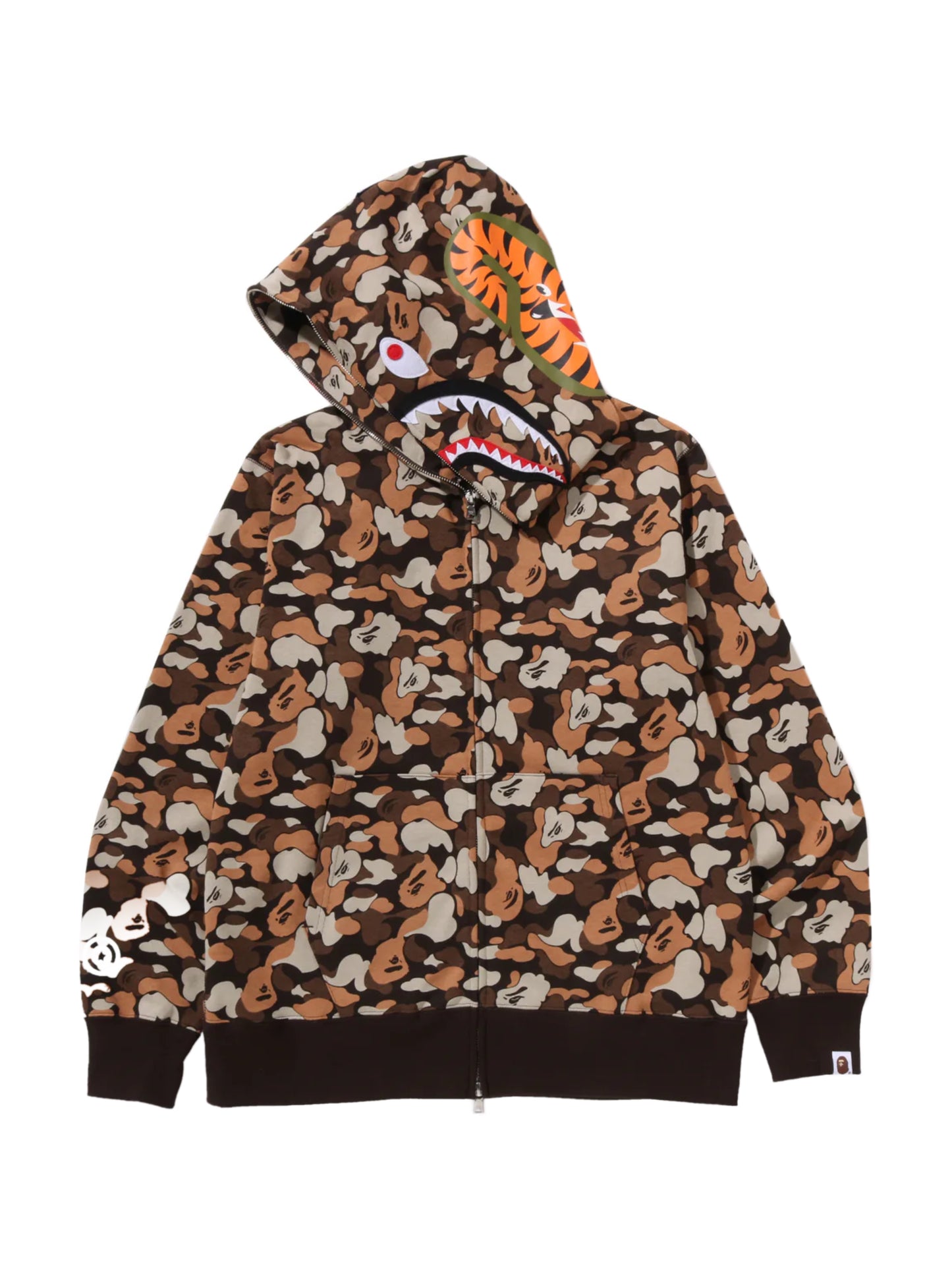 Bape Camo Shark Full Zip Hoodie Brown THINK 1st Anniversary