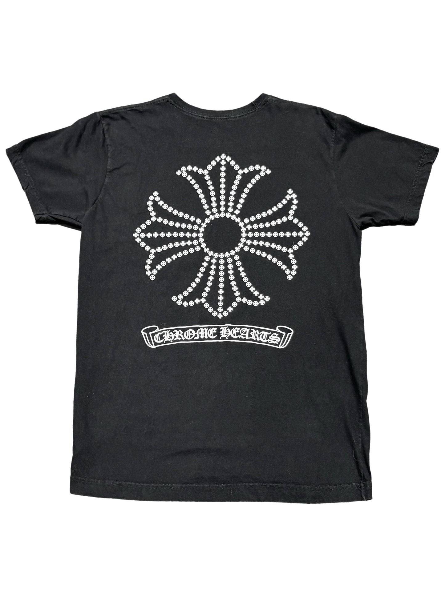 Chrome Hearts Big Cross Plus Scroll LogoBack Scroll Logo Pocket Tee Black M C117579267-Used