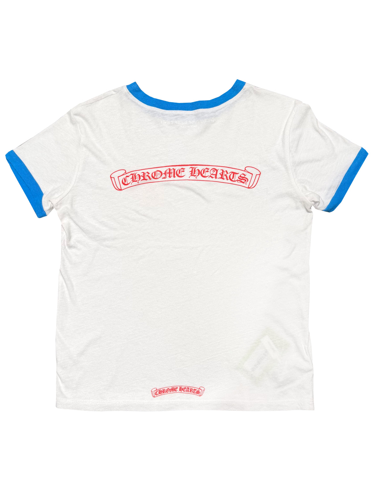 Chrome Hearts Roller Skate Red Horseshoe Logo Front Scroll Logo Back Tee White S C1322880-Used