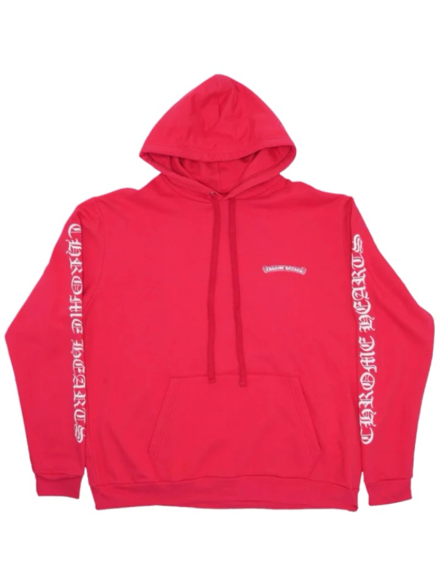Chrome Hearts Scroll Logo Front & Back Letters on Sleeve Hoodie Red