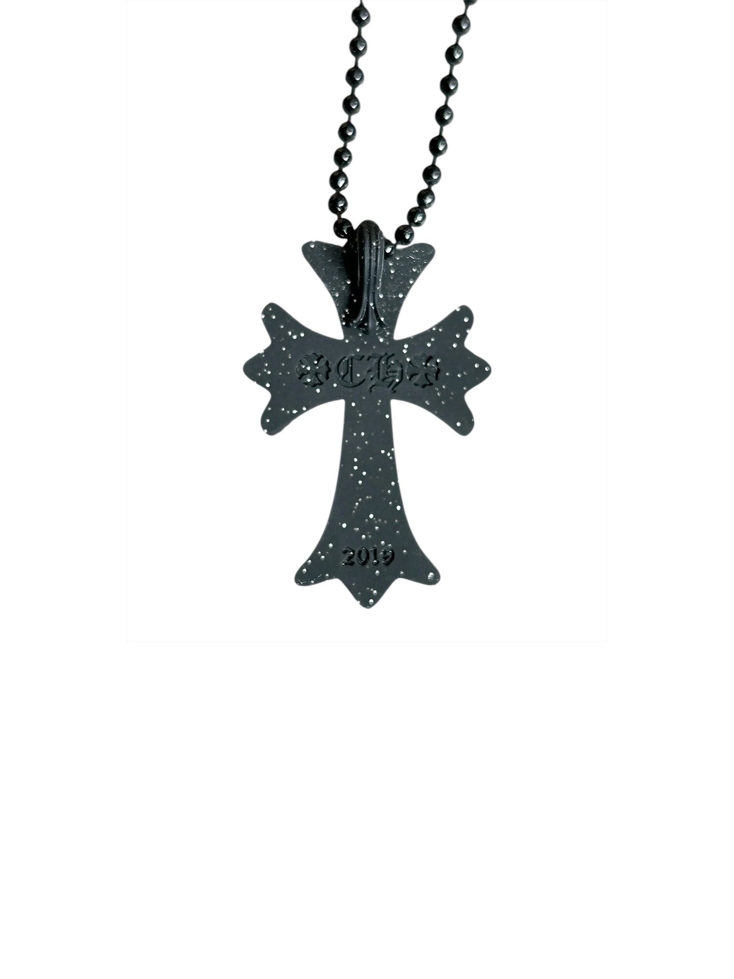 Chrome Hearts Silicone CH Cross Necklace Black Splash