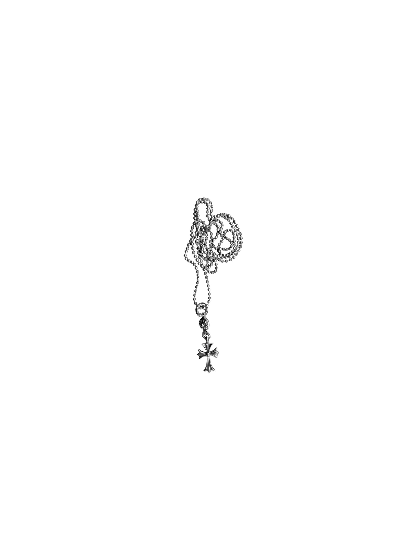 Chrome Hearts Tiny Cross With One Ball Charm With Ball Chain Necklace C1019526682-Used