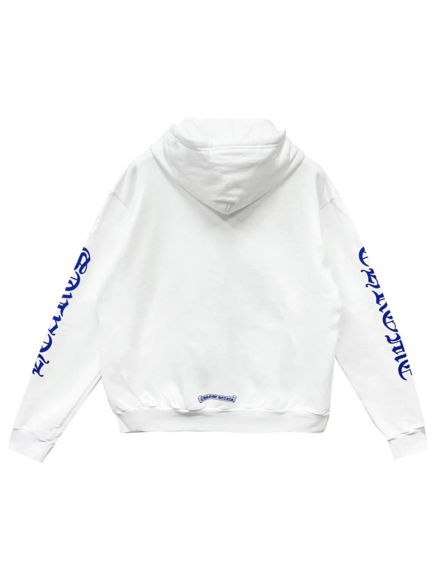 Chrome Hearts Blue Vertical Logo Zip Hoodie White