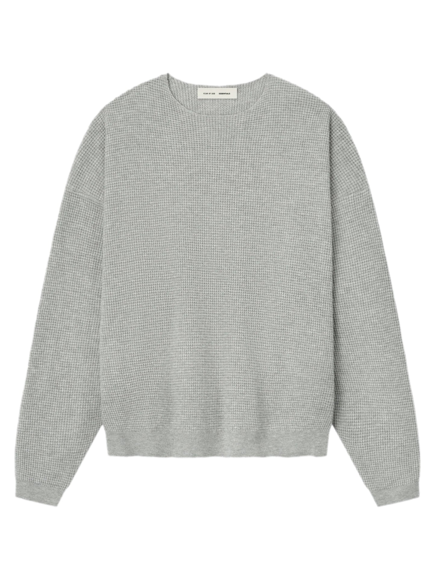 Essentials 25FW Waffle Crewneck Sweater Concrete Heather