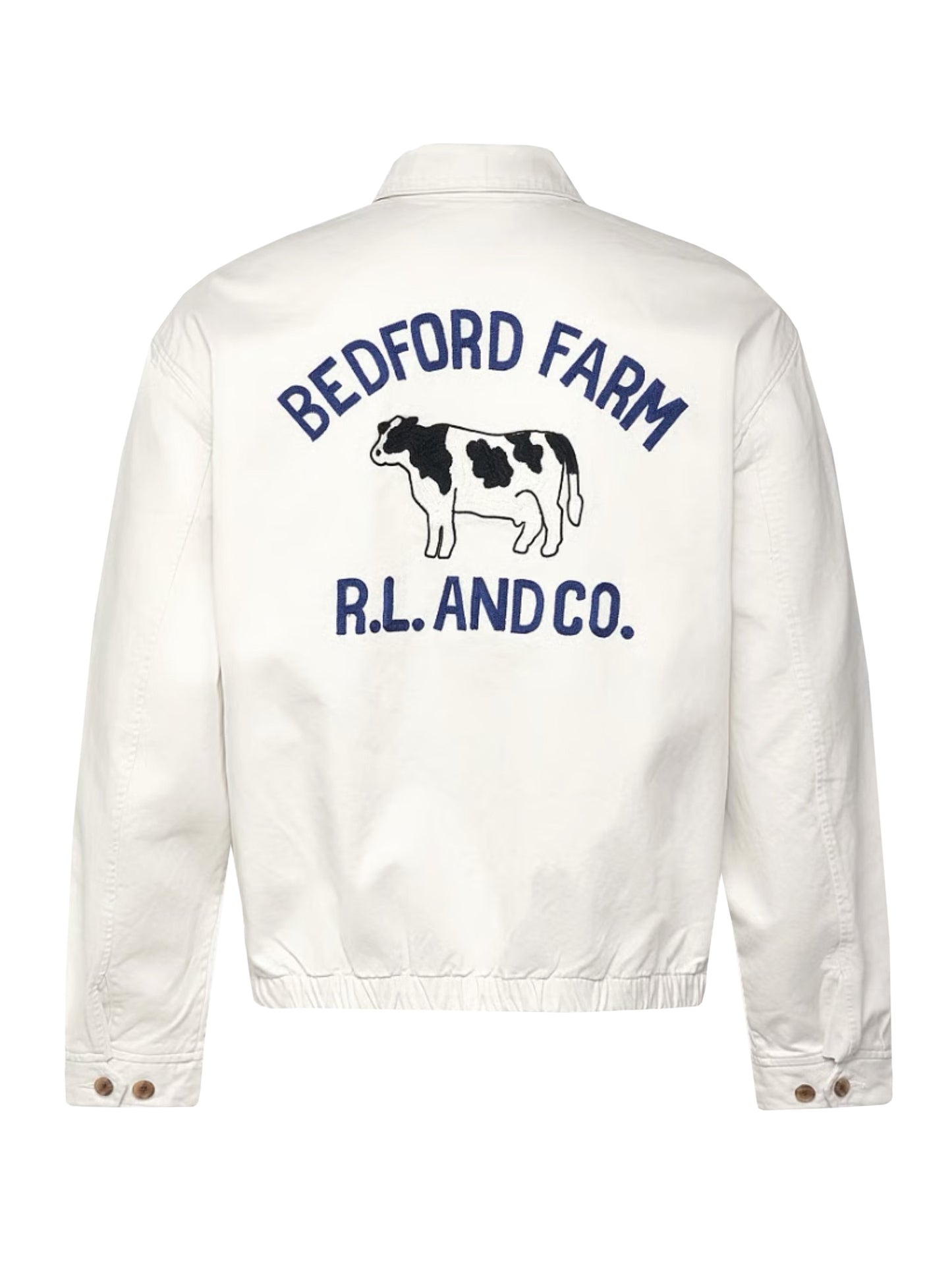 Polo Ralph Lauren Cow Back Embroidery Harrington Jacket White