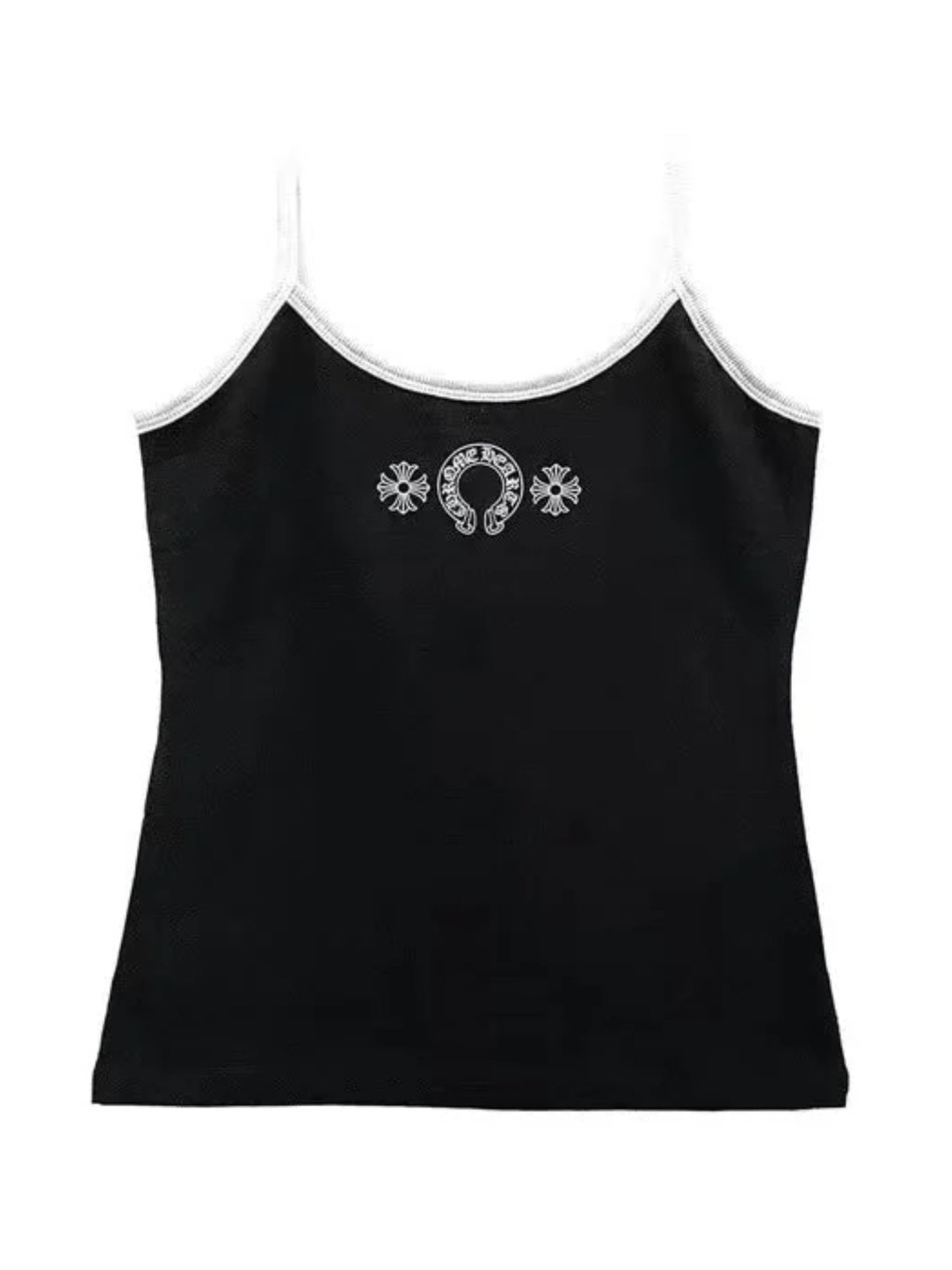 Chrome Hearts Horseshoe Logo Roller Skates Tank Top Black
