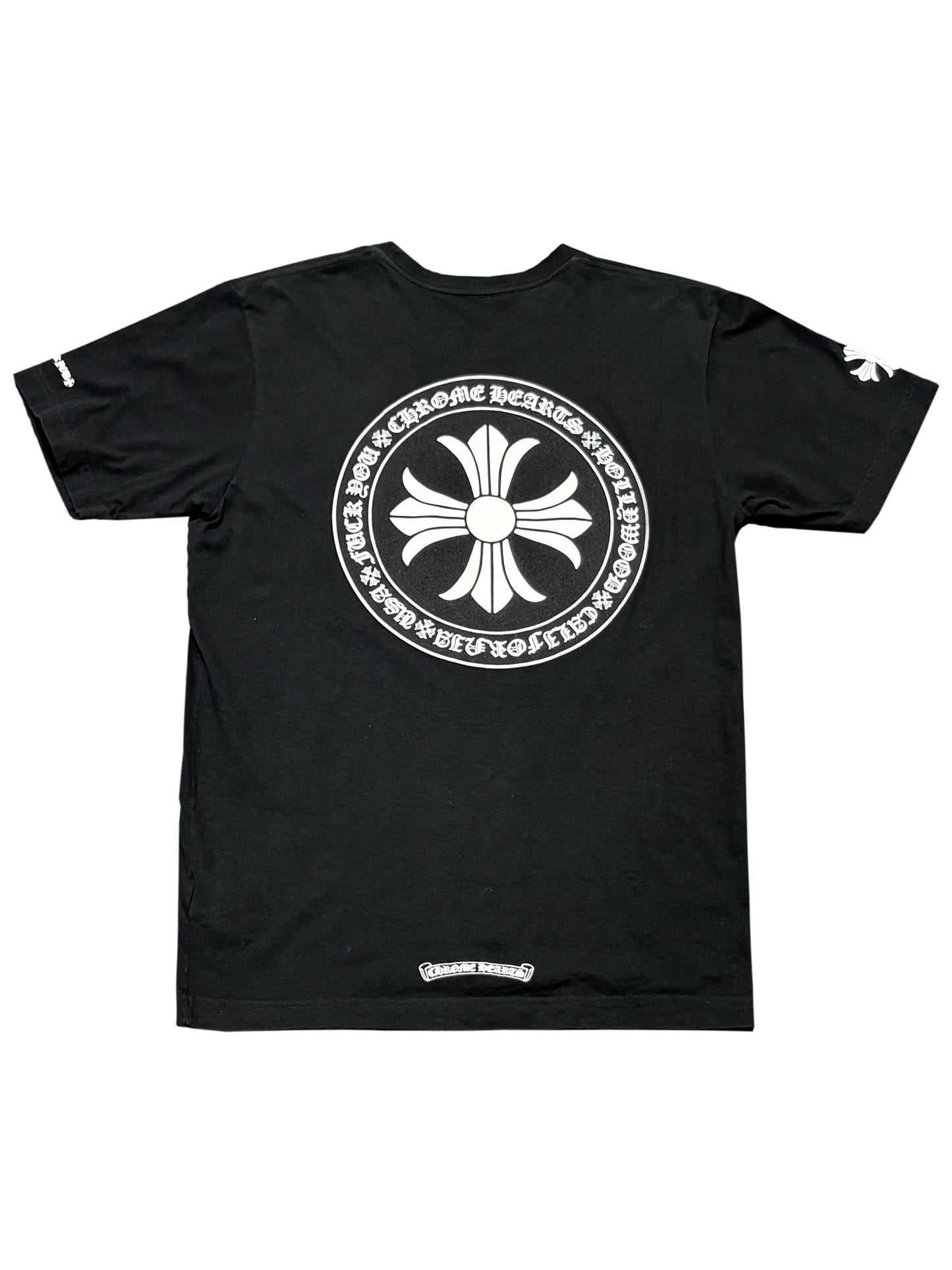 Chrome Hearts Plus Cross Script Circle Logo Back Pocket Tee Black M C219141189-Used