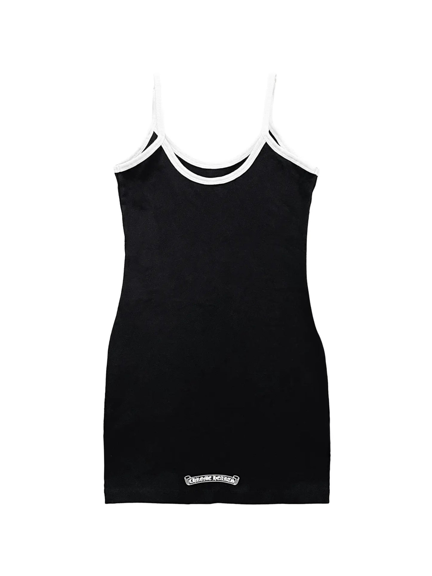 Chrome Hearts White Horseshoe Logo Roller Skates Dress Black