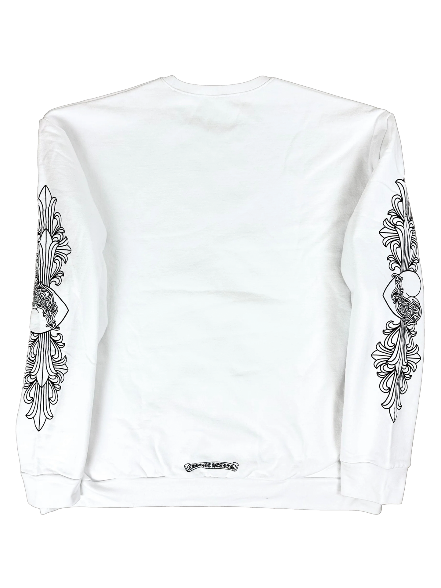 Chrome Hearts Love You Floral Heart Sleeve Crewneck White