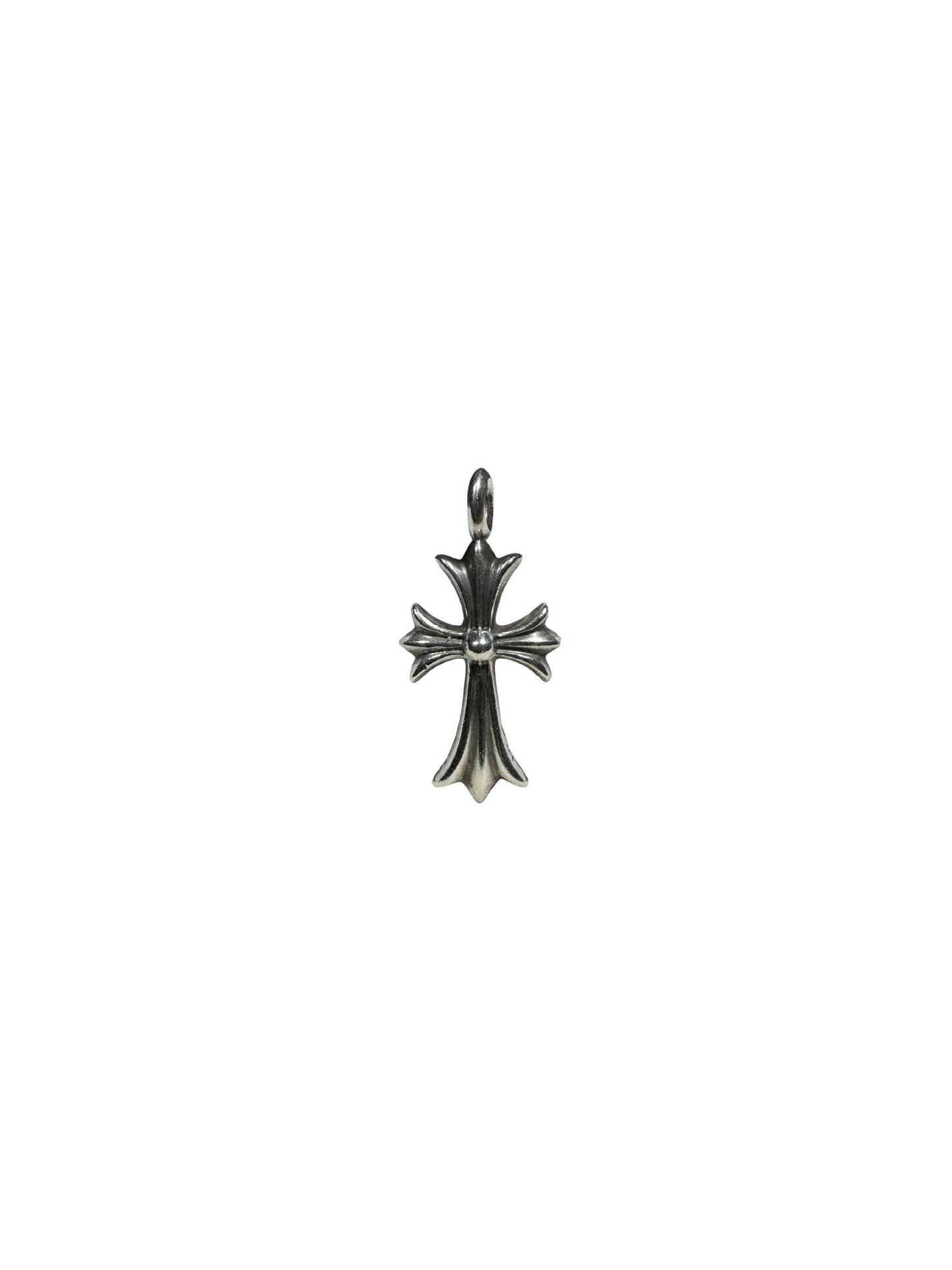 Chrome Hearts Blue Sapphire Tiny CH Cross Silver Pendant