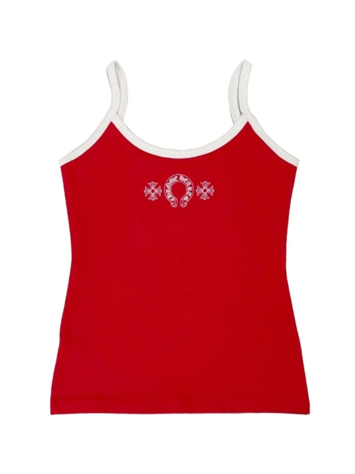 Chrome Hearts Horseshoe Logo Roller Skates Tank Top Red