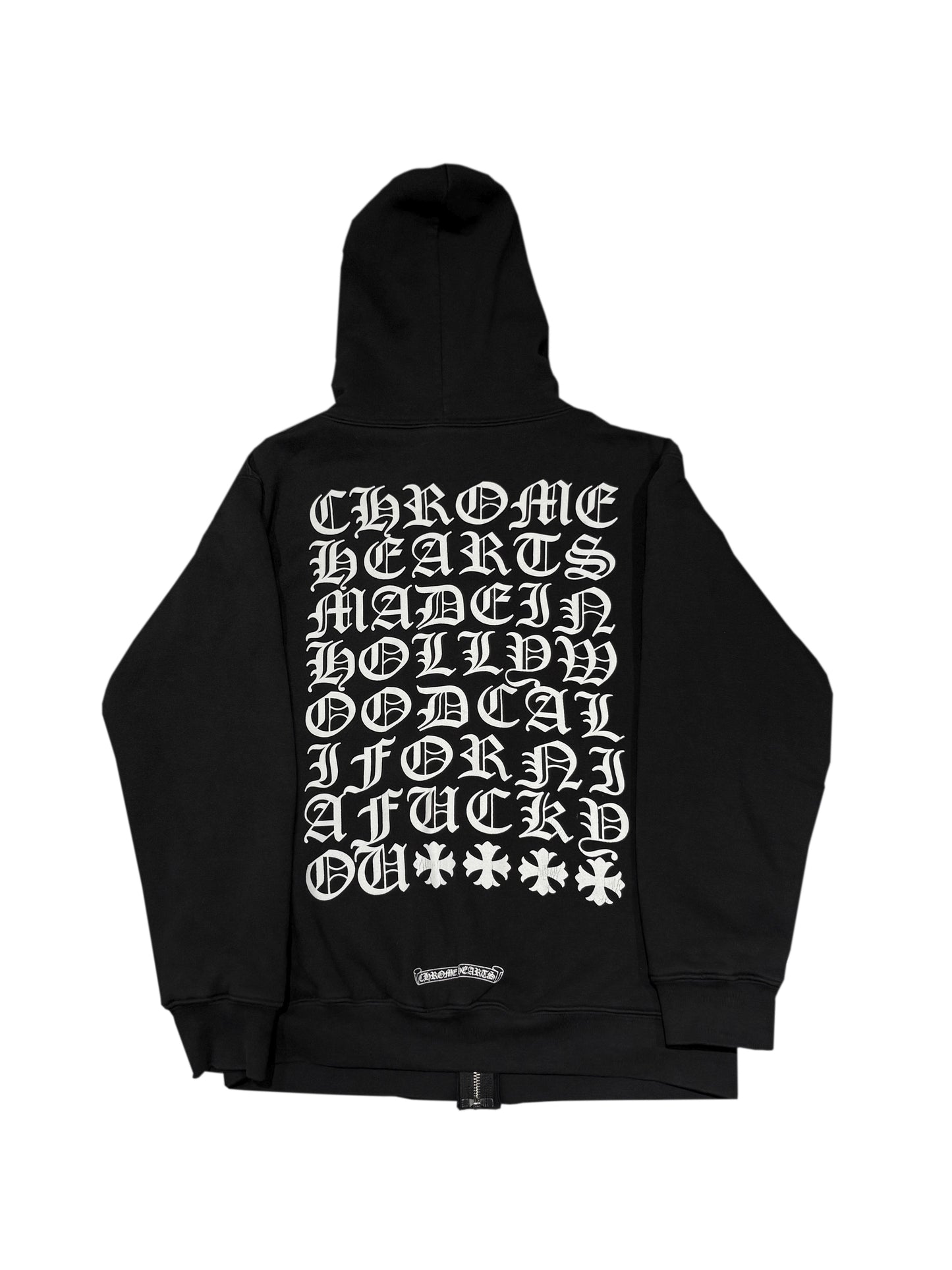 Chrome Hearts Made in Hollywood California Fxxk You Script Back Zip Hoodie Black M C119058868-Used