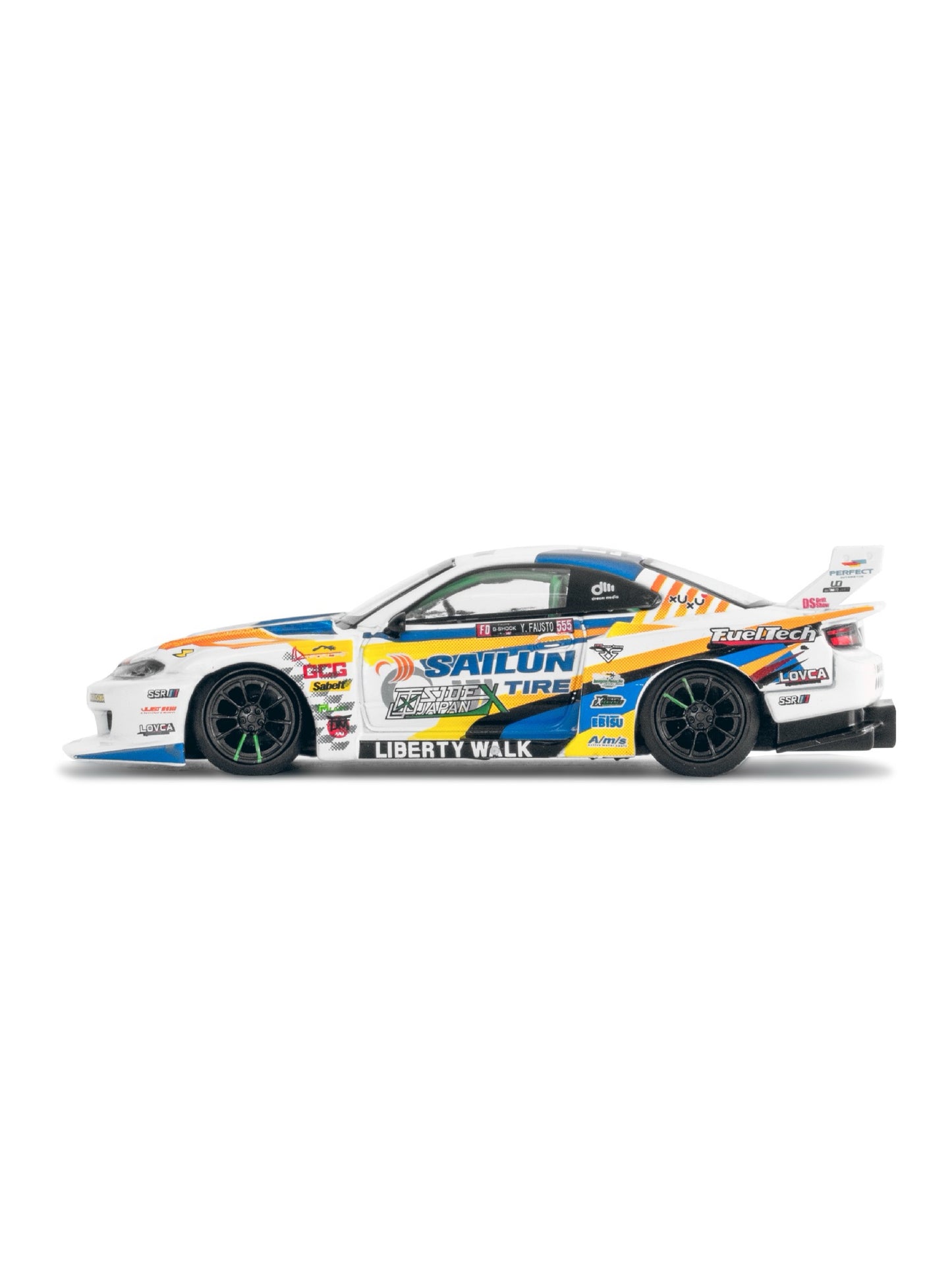MINI GT 1/64 Nissan LB-Super Silhouette S15 SILVIA #555 2023 Formula Drift Japan LB Blister Packaging