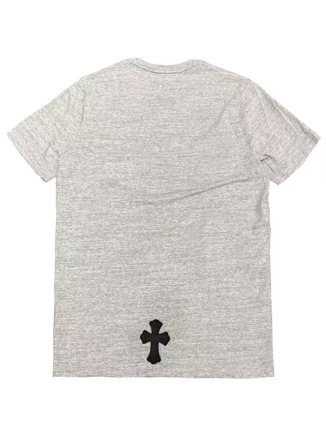 Chrome Hearts Black Leather Triple Cross Tee Grey Size L C118466390-Used