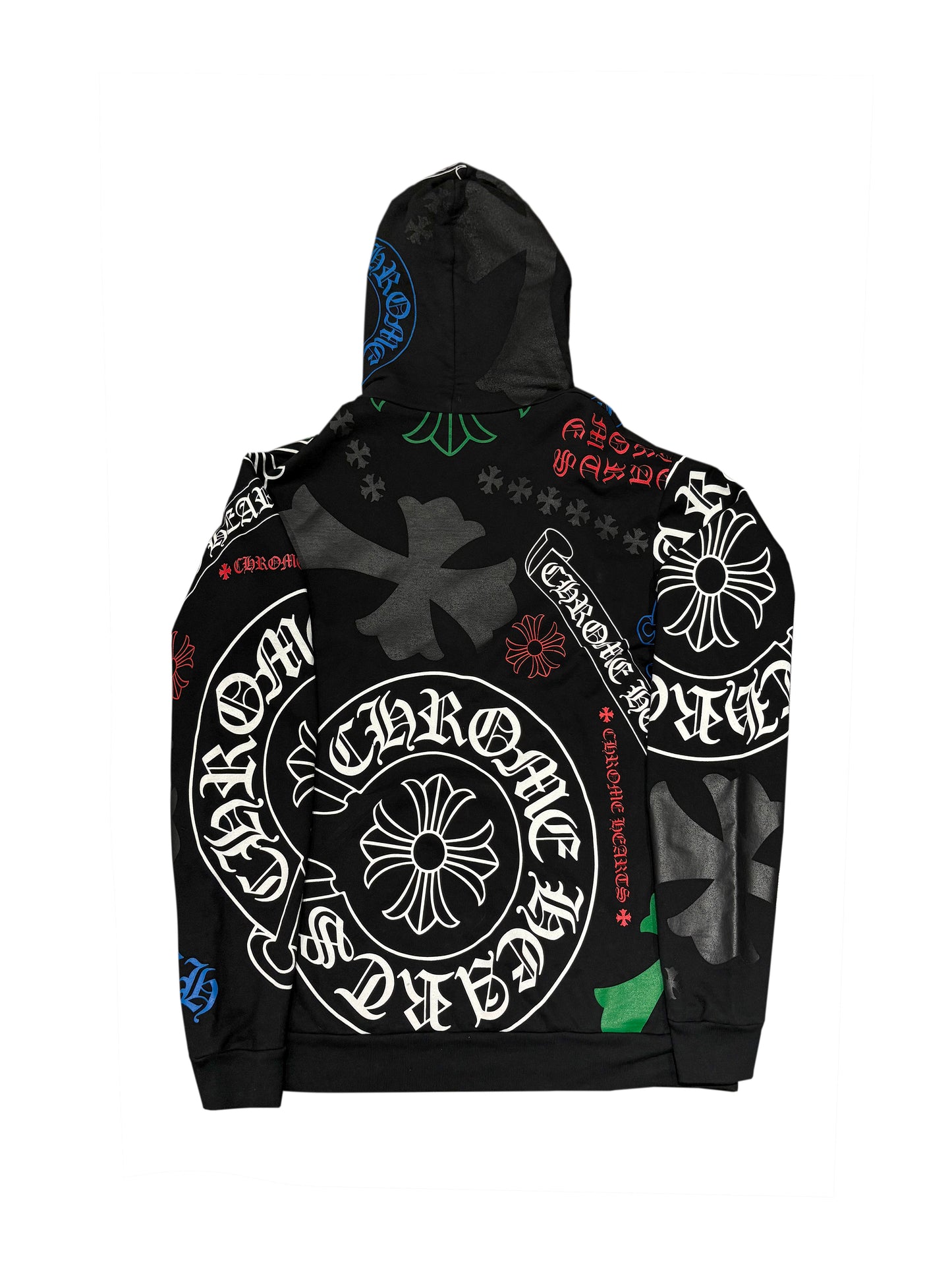 Chrome Hearts White Multicolor Stencil Hoodie Black L C119050197-Used