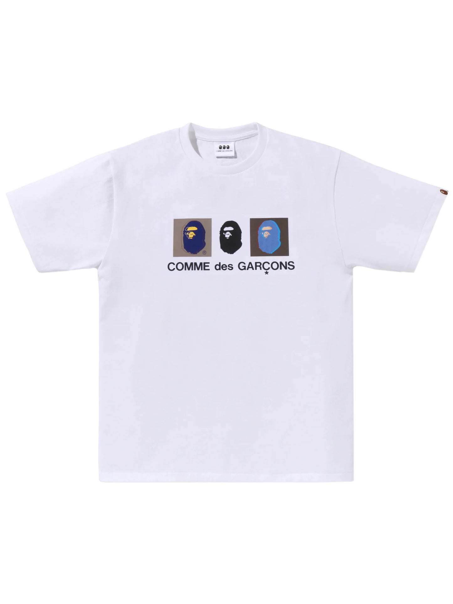 Bape x CDG Three Apes Screen Print Tee White Osaka Exclusive