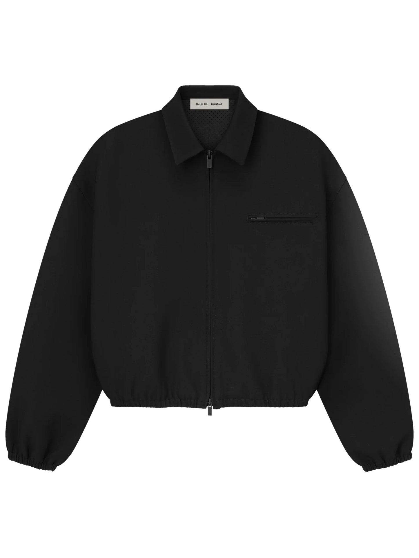 Essentials 25FW Bonded Canvas Zip-up Jacket Jet Black