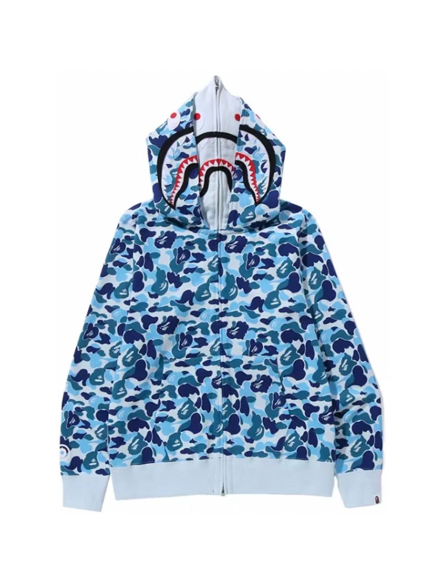Bape Abc Camo Double Shark Full Zip Hoodie Blue