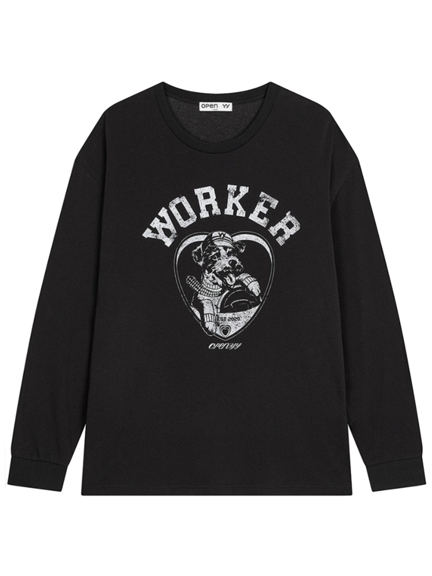 OPEN Yy Worker Pet Club Long Sleeve Tee Black