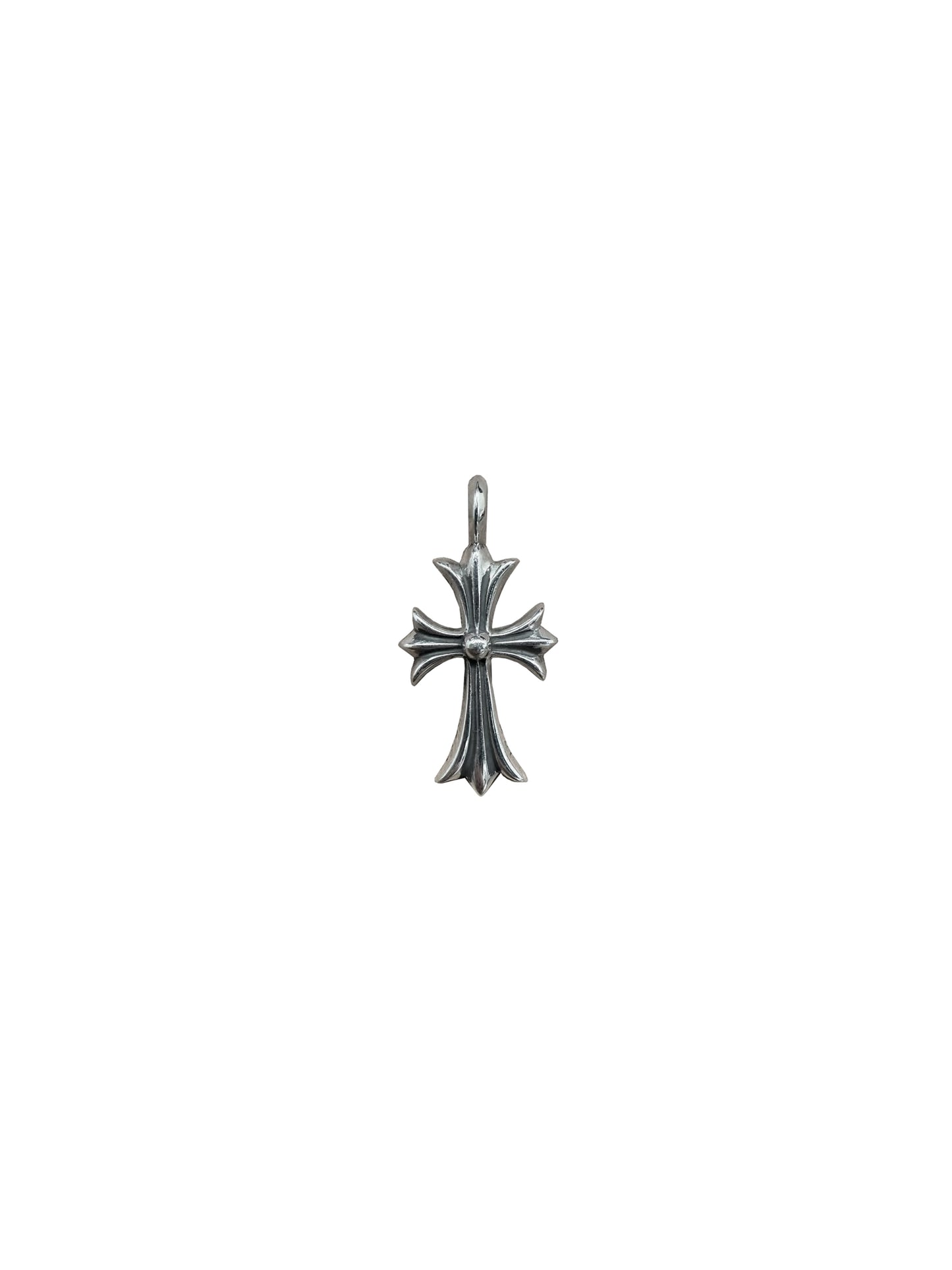 Chrome Hearts Ruby Tiny CH Cross Silver Pendant C119426290-Used