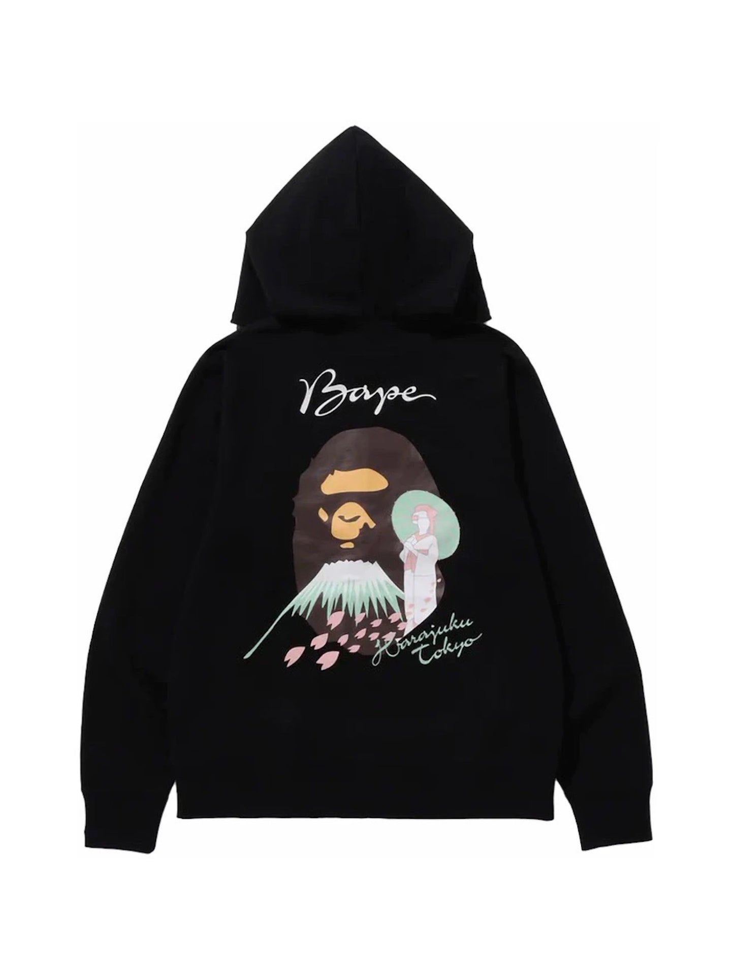 BATHING APE BAPE SOUVENIR FULL ZIP HOODIE BLACK