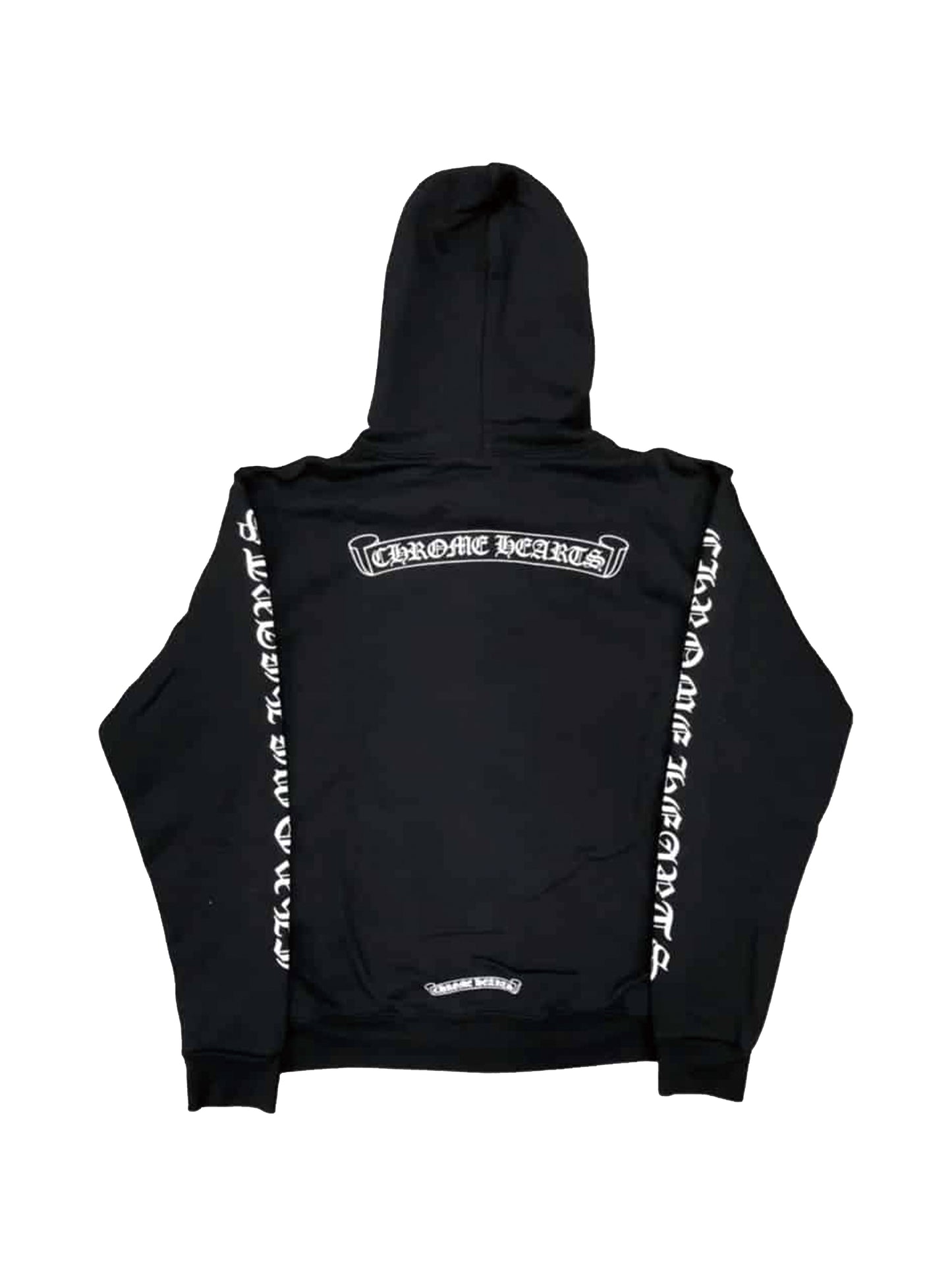 Chrome Hearts Scroll Logo Back Fxxk You Print on Hood Zip Up Hoodie Black