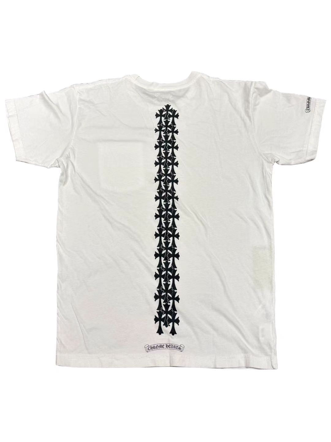 Chrome Hearts Black Cemetery Cross Tire Tracks Back Tee White L C119017237-Used