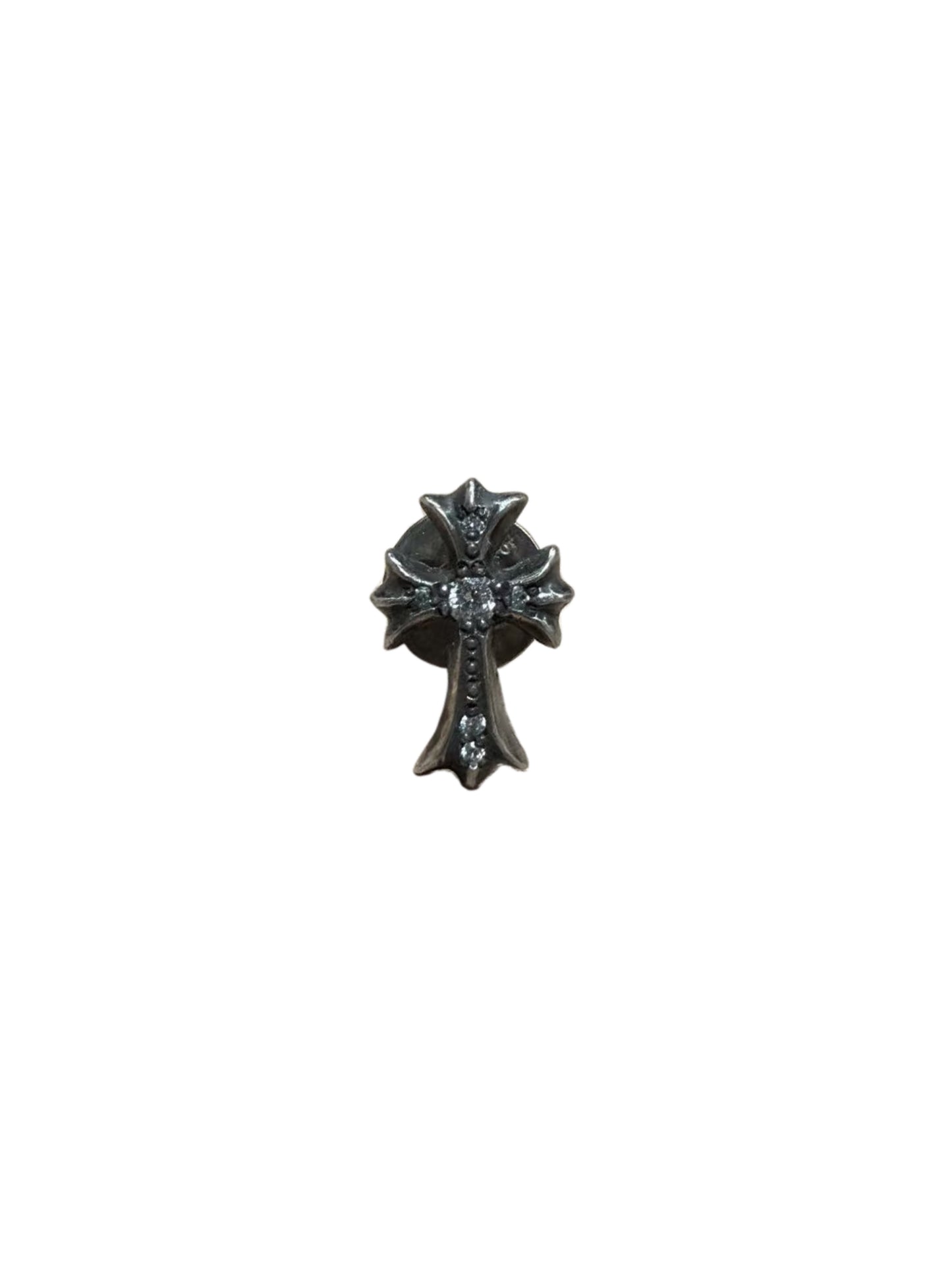Chrome Hearts Silver Baby Fat Ear Stud with Diamonds C119186914-Used