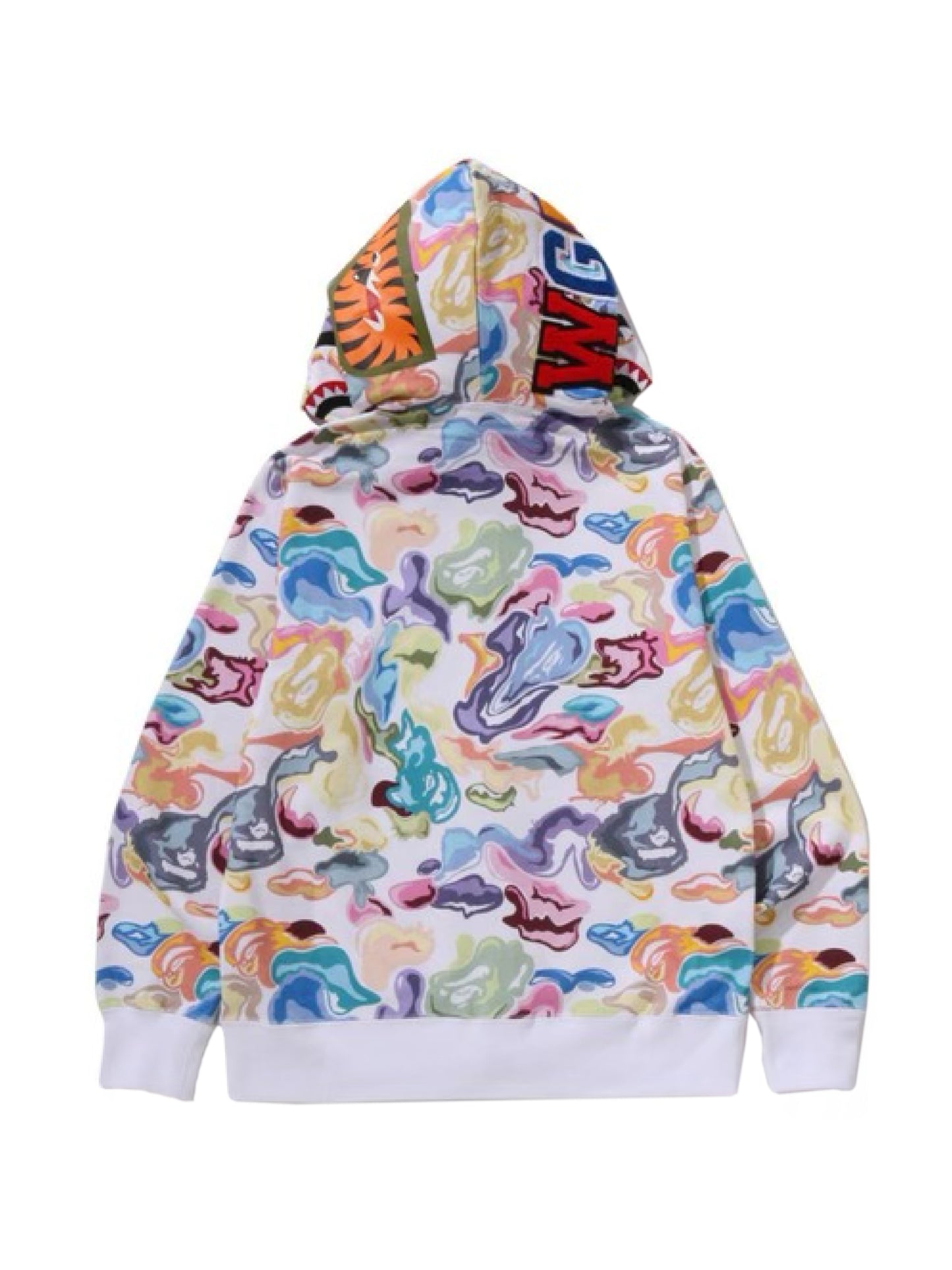 Bape Art Camo Shark Full Zip Hoodie White