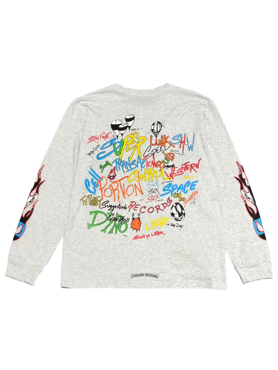 Chrome Hearts Matty Boy Brain LS Tee Grey Size XL C118449085-Used