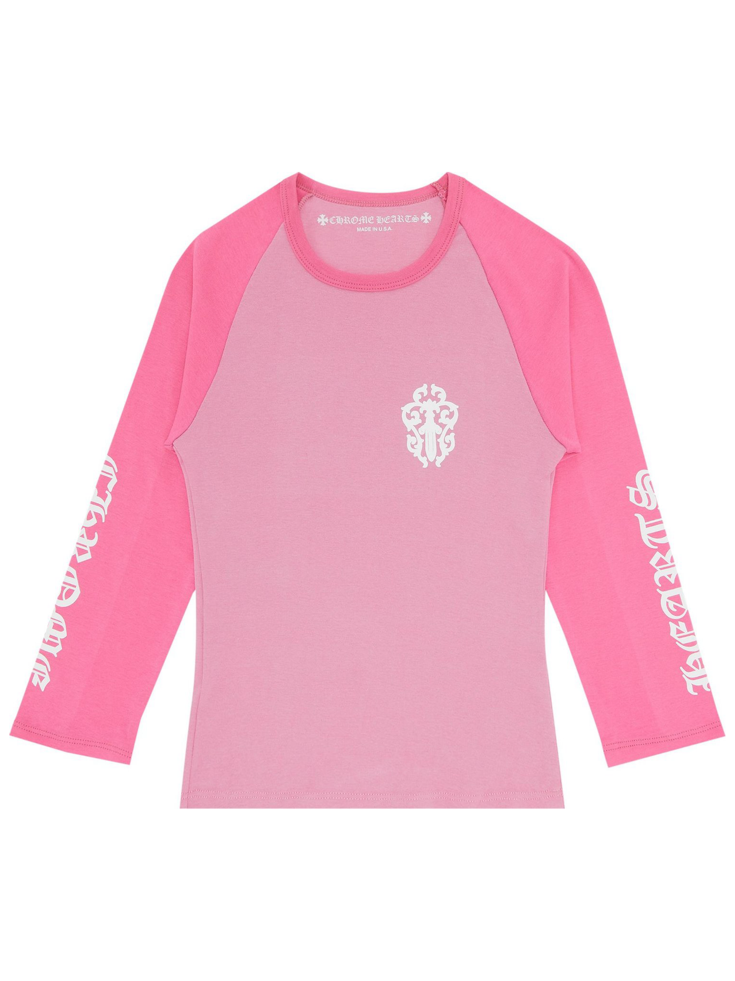 Chrome Hearts Dagger LS Baseball 3/4 Shirt Pink
