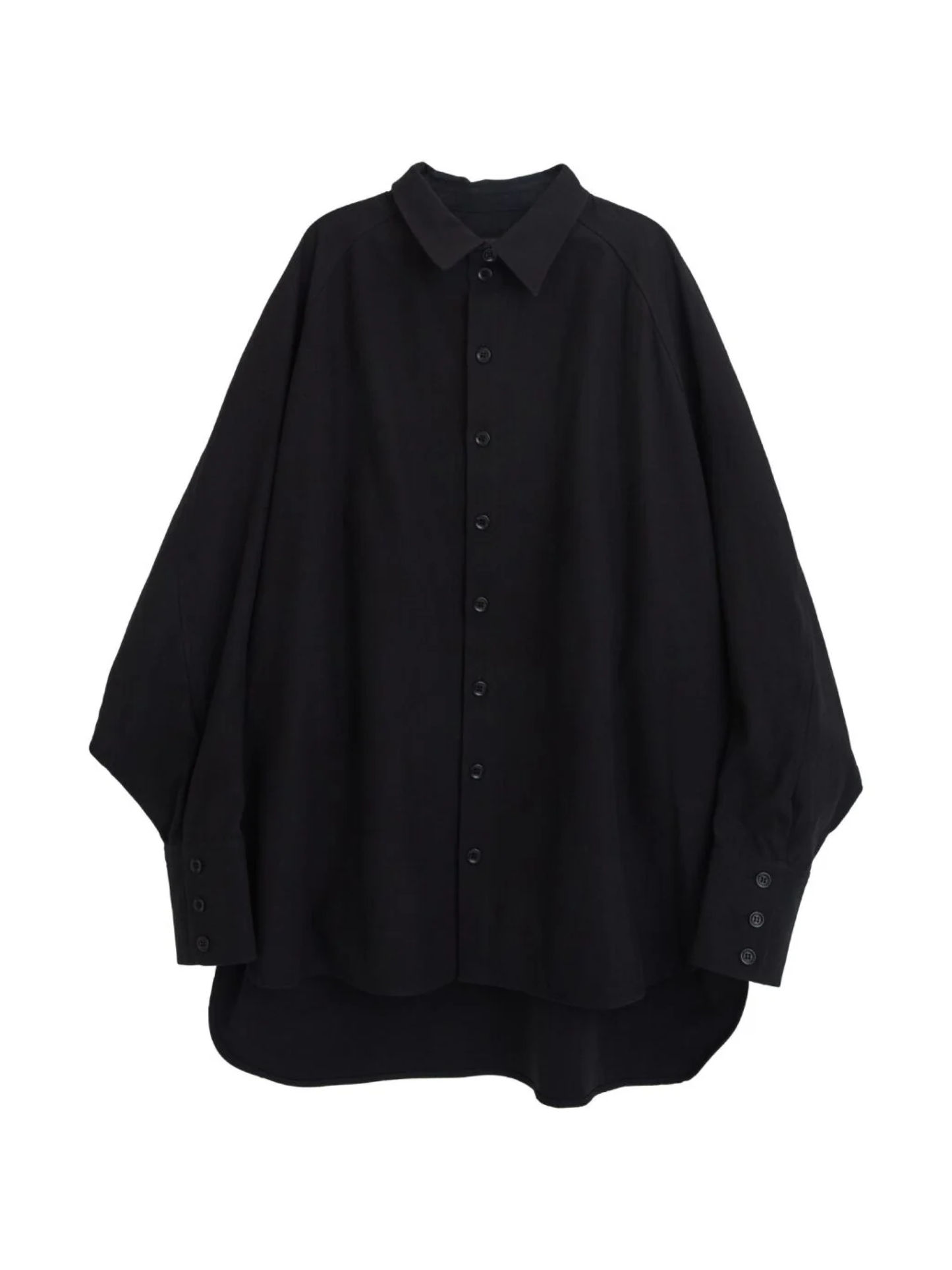Nemeth 988R Cotton & Fibre of plants Twill Waving Rope Print Shirt Black