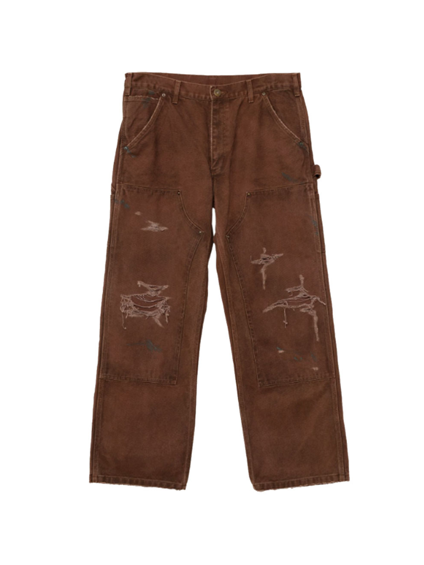 KAMIYA Boro Duck Painter Pants Brown