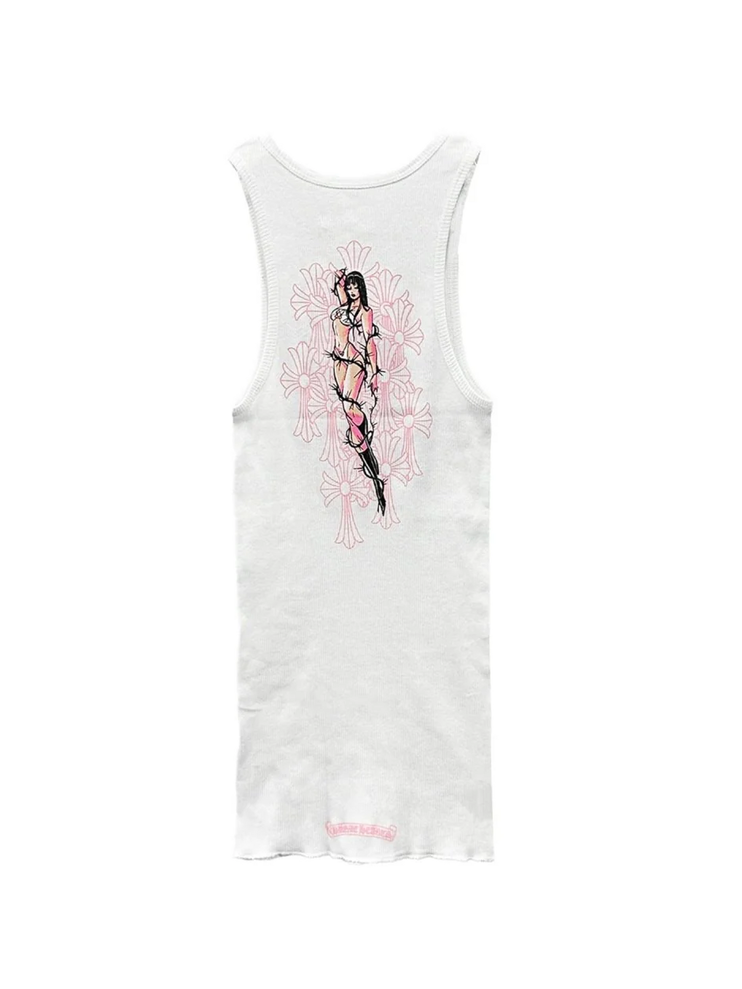 Chrome Hearts Deadly Doll White Pink Tank Top