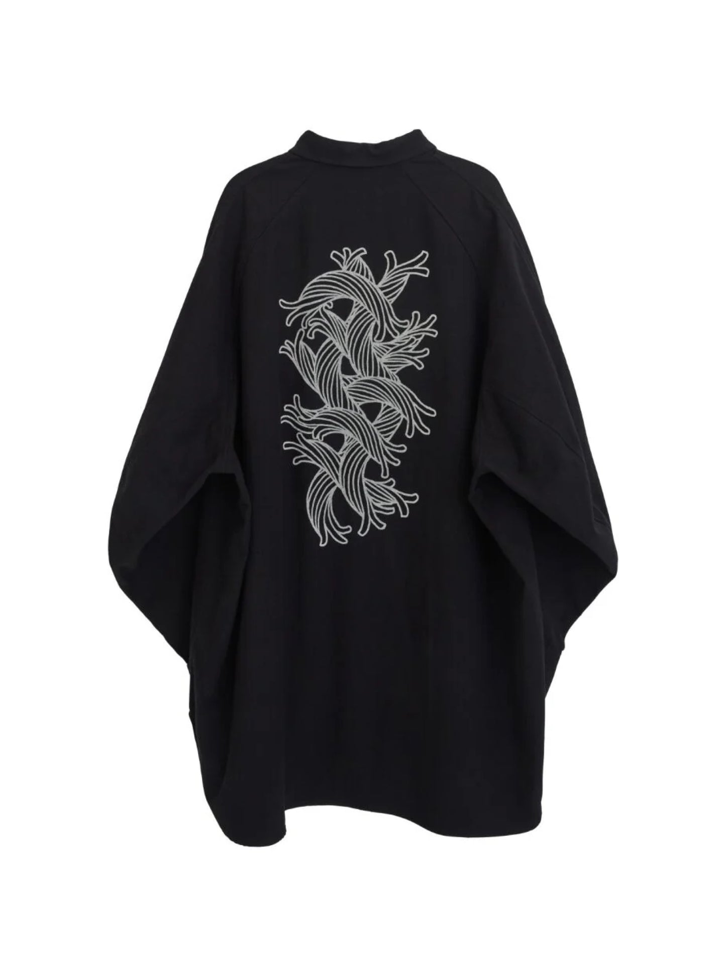 Nemeth 988R Cotton & Fibre of plants Twill Waving Rope Print Shirt Black