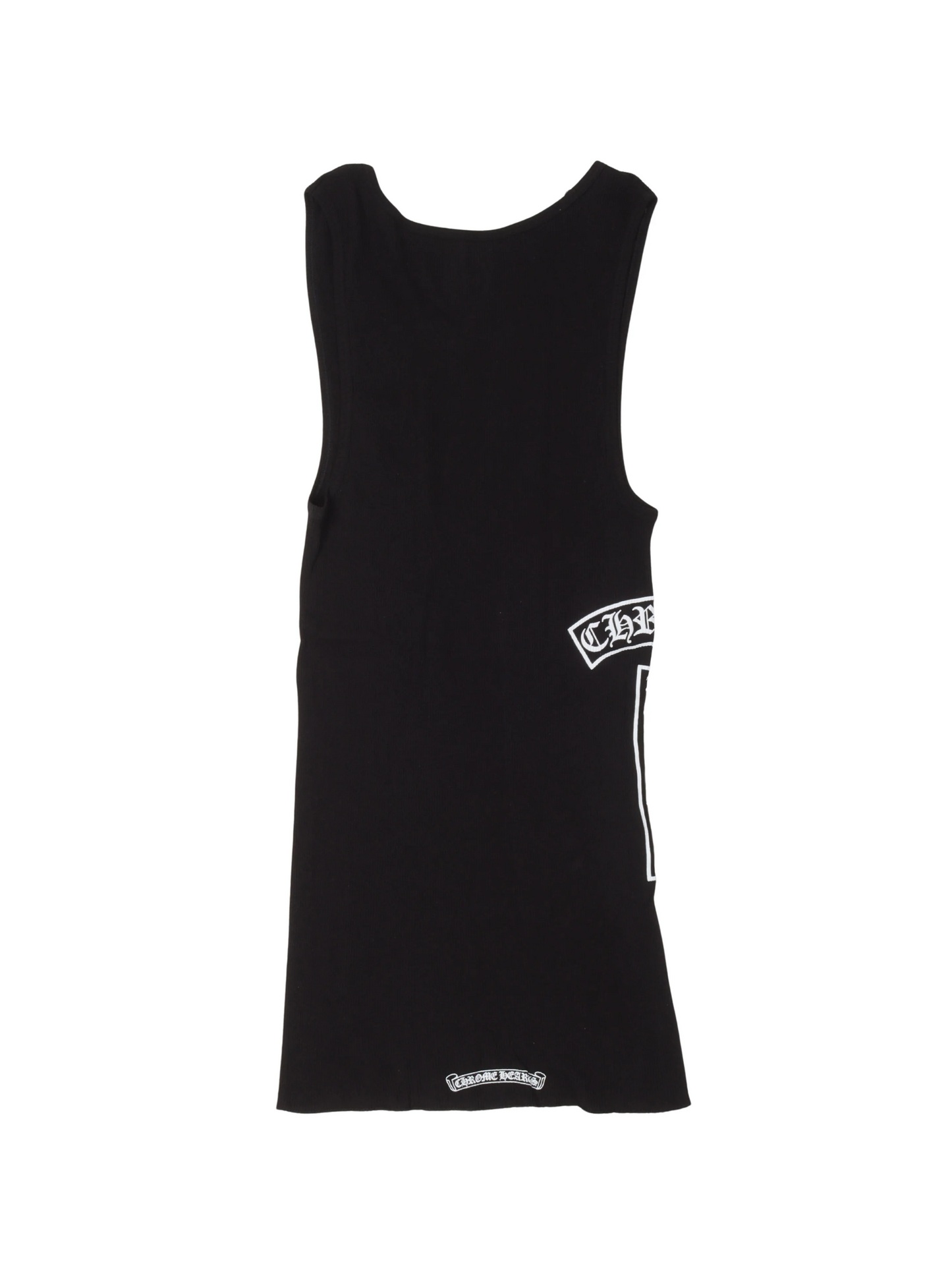 Chrome Hearts Vertical Logo Front T Shape Logo On Side Ribbed Tank Top Black