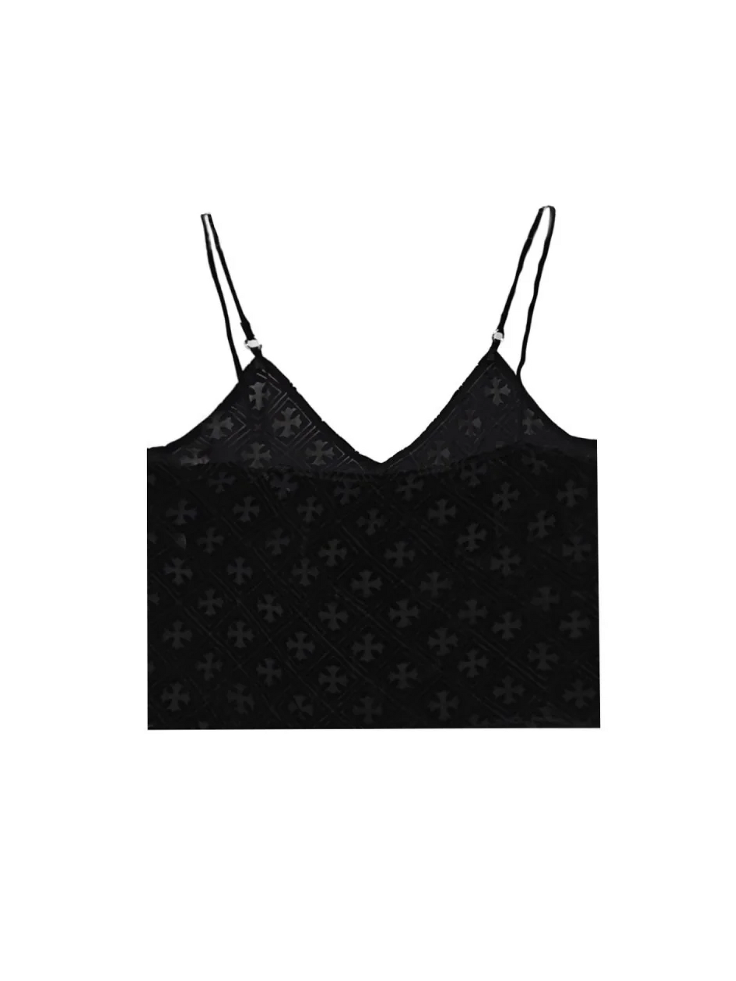 Chrome Hearts Velvet Tonal Monogram Tank Top Black