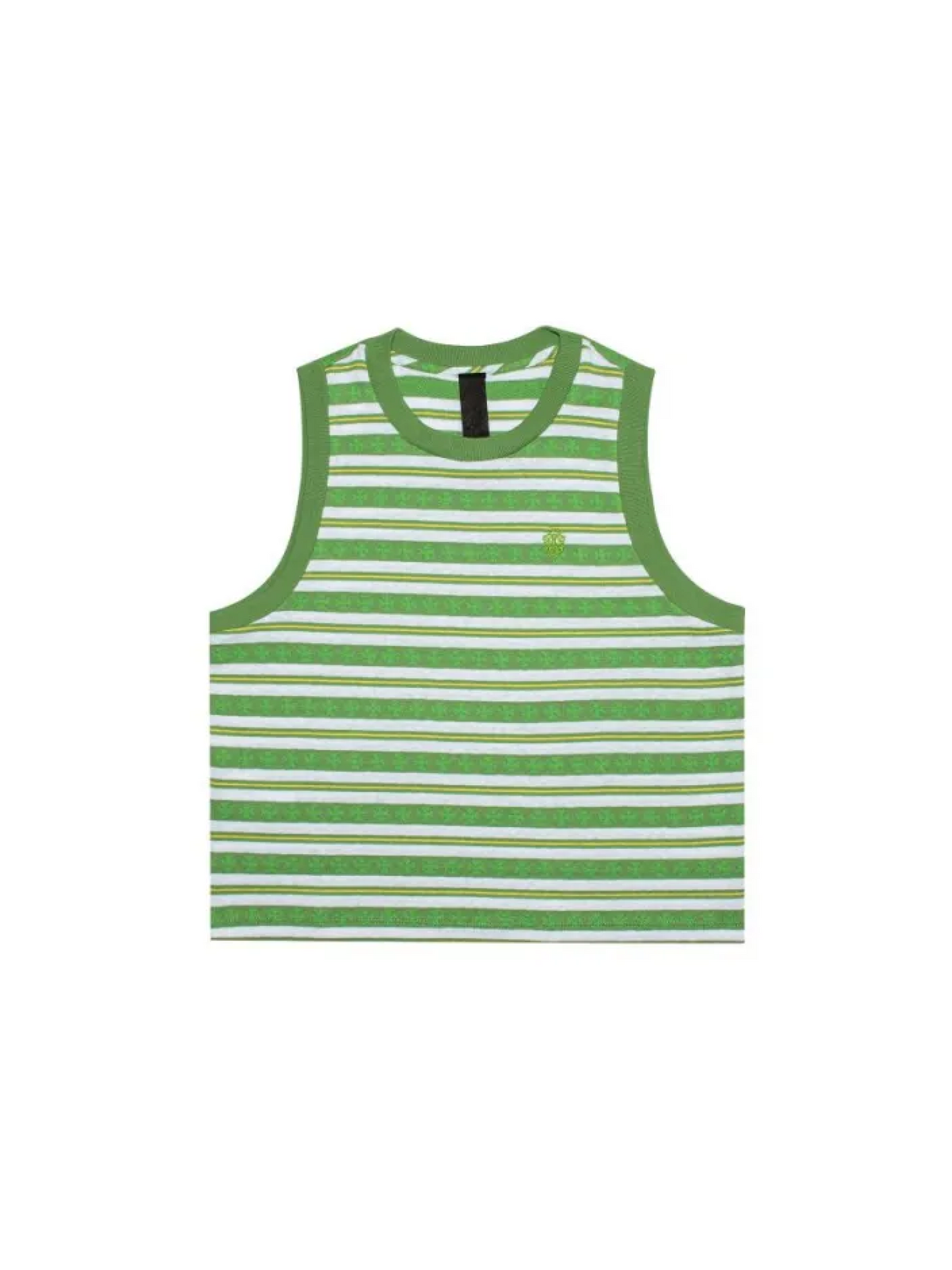 Chrome Hearts Green Blue Stripe Script Women Vest Green