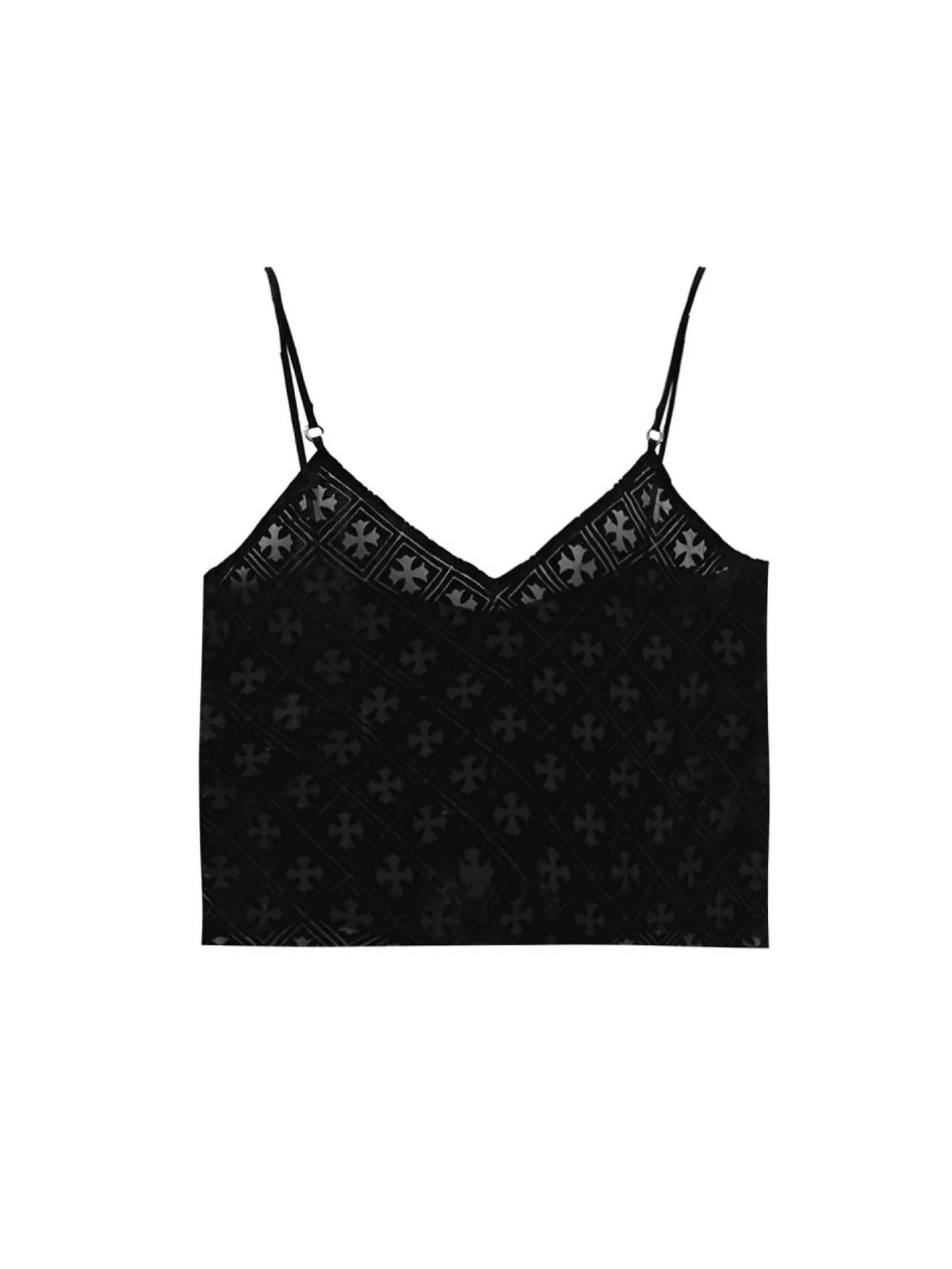 Chrome Hearts Velvet Tonal Monogram Tank Top Black