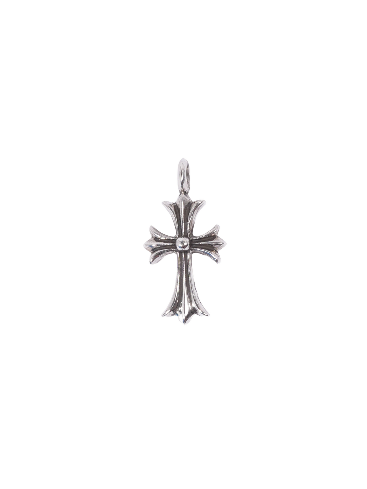 Chrome Hearts White Diamond Tiny CH Cross Silver Pendant