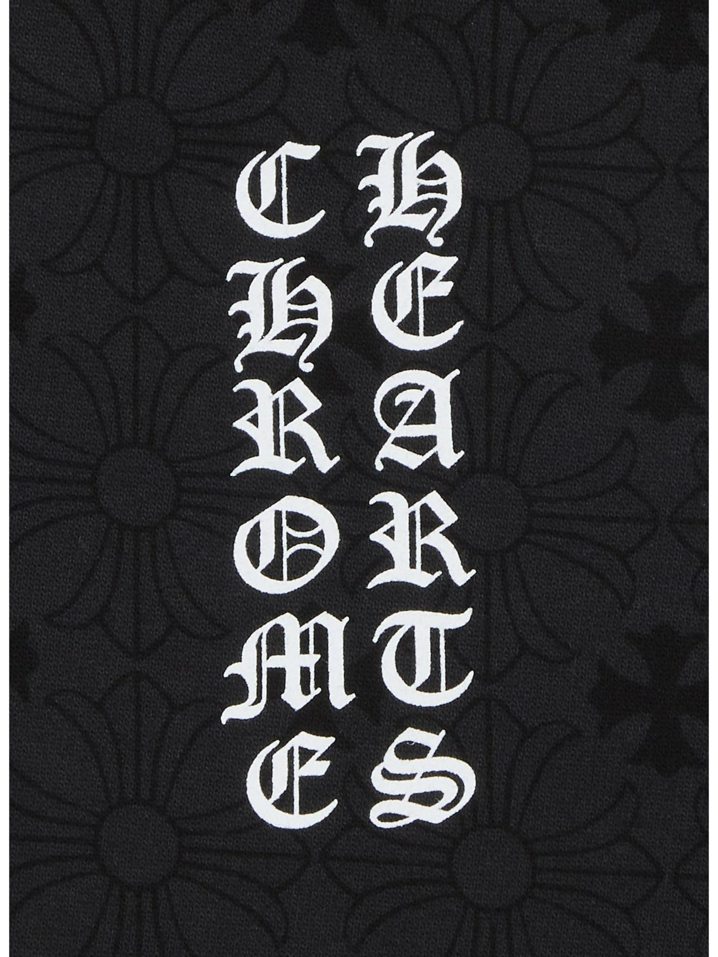 Chrome Hearts Vertical Logo Full Graphic Printed Hoodie Black