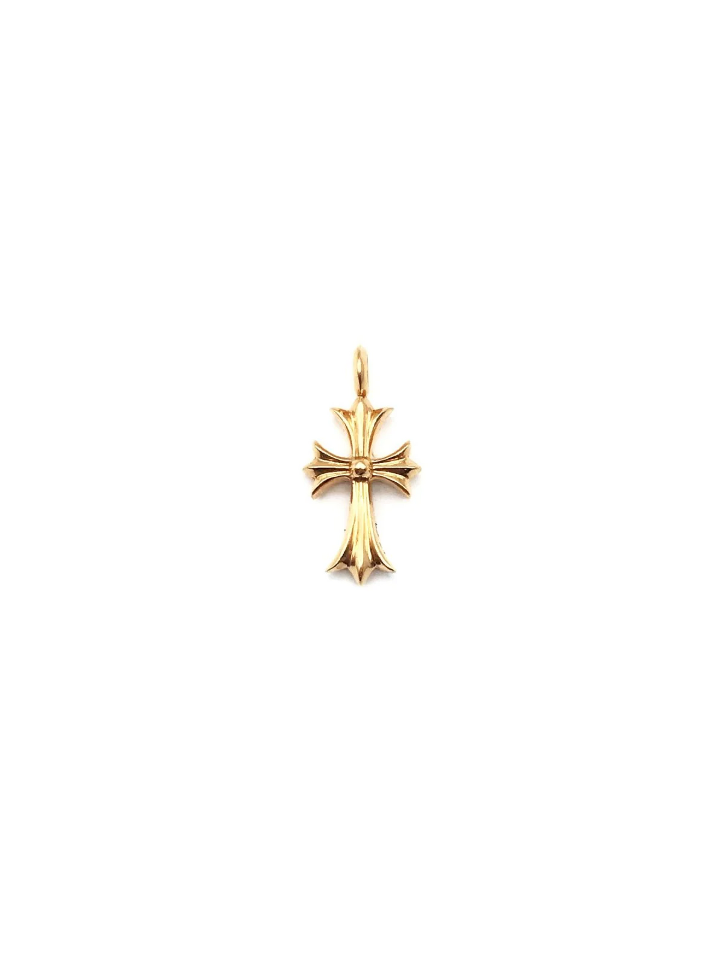 Chrome Hearts 22K Gold CH Cross Pendant With Ruby