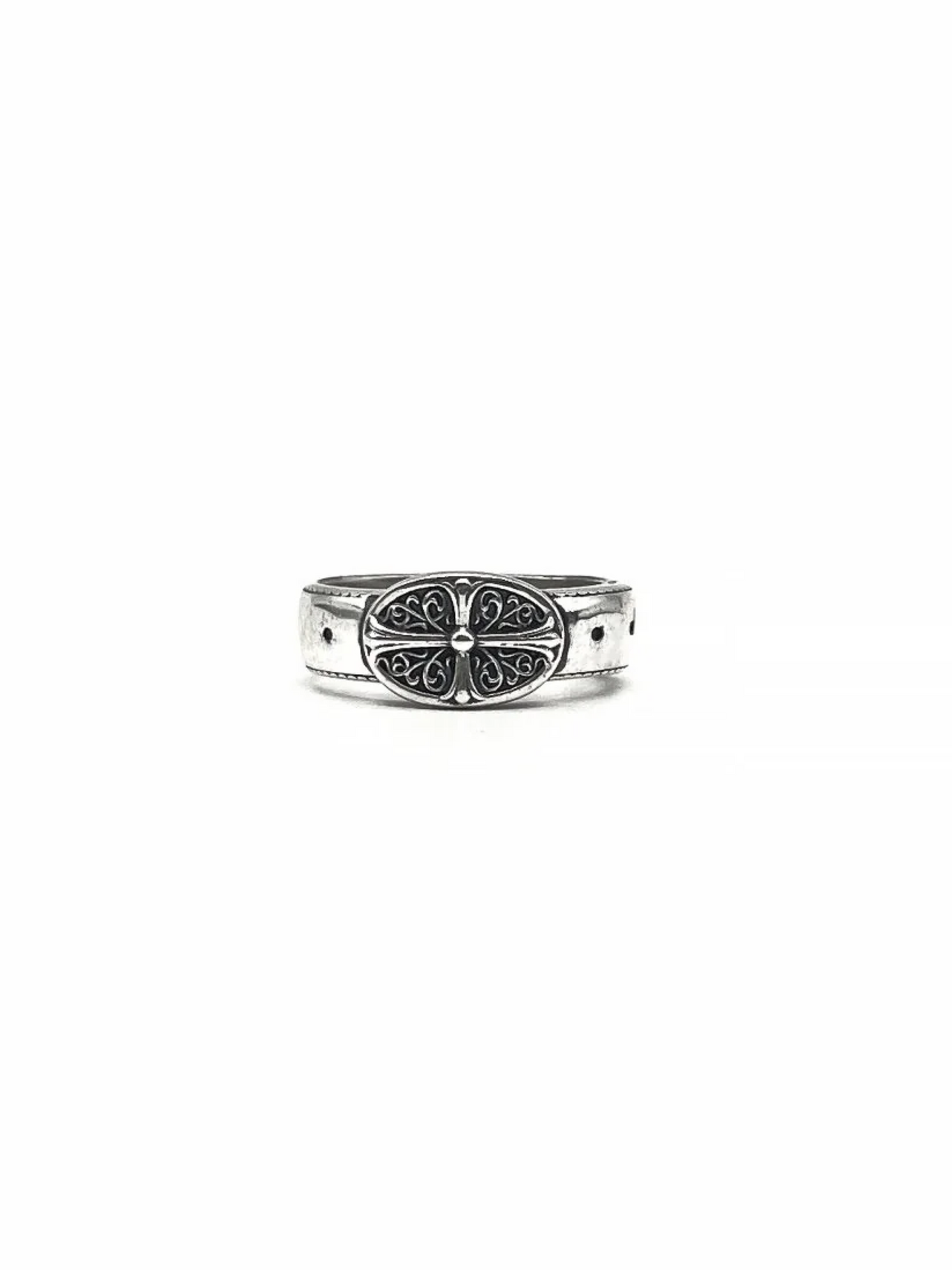 Chrome Hearts Silver Oval Keeper Ring Silver